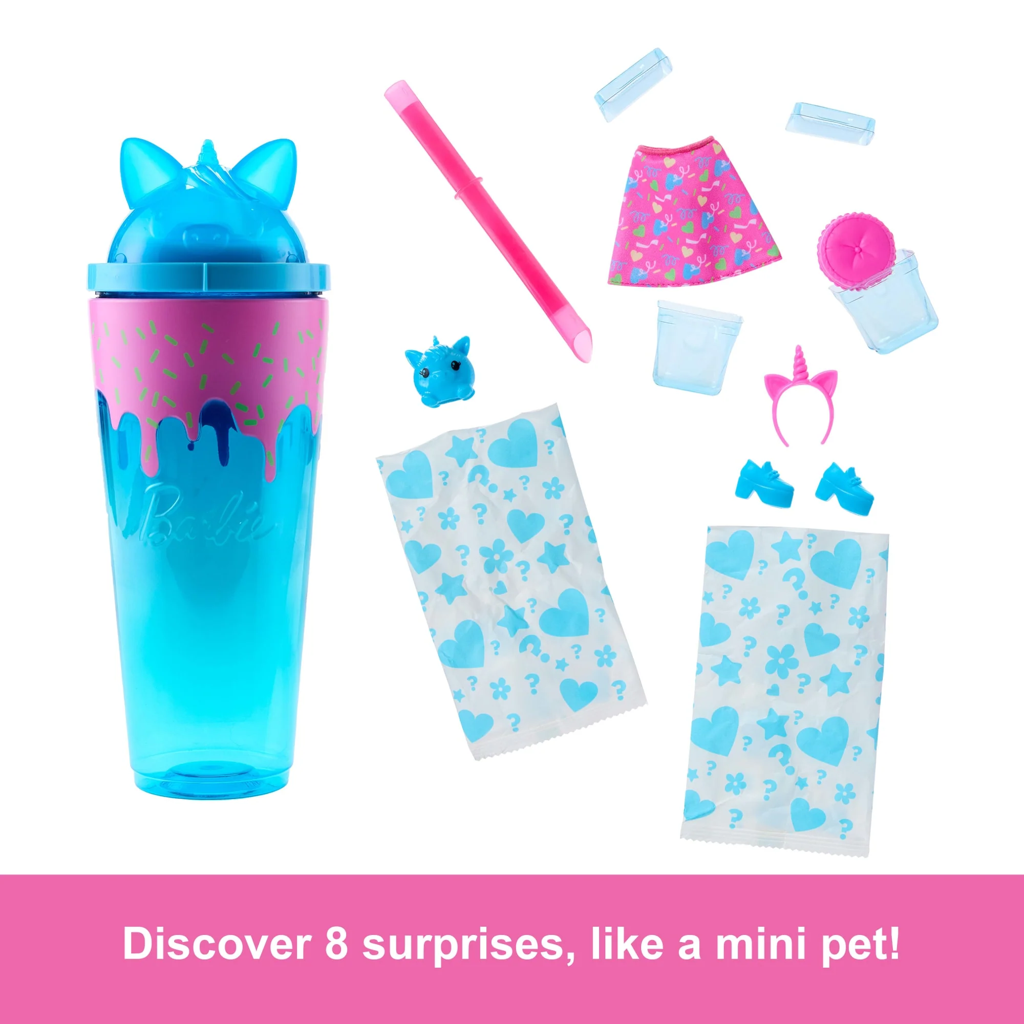 Barbie Pop Reveal Shakes Series Doll & Accessories Set, Scented Sweet Unicorn Fashion Doll - Image 3
