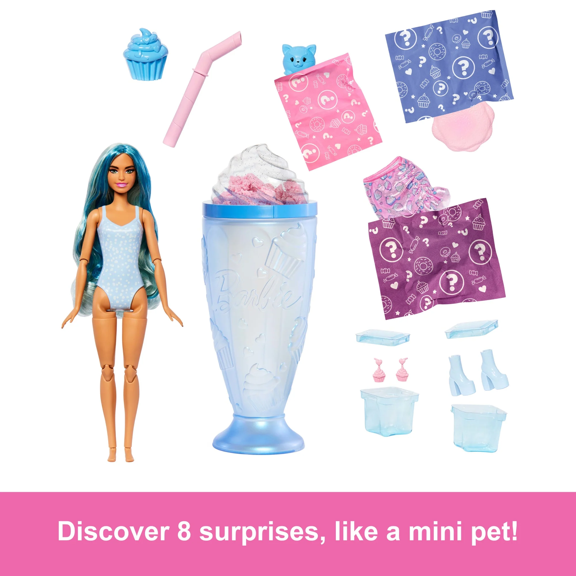 Barbie Pop Reveal Sweet Treat Series Doll & Accessories Set, Cool Cupcake Fashion Doll & Pet - Image 2