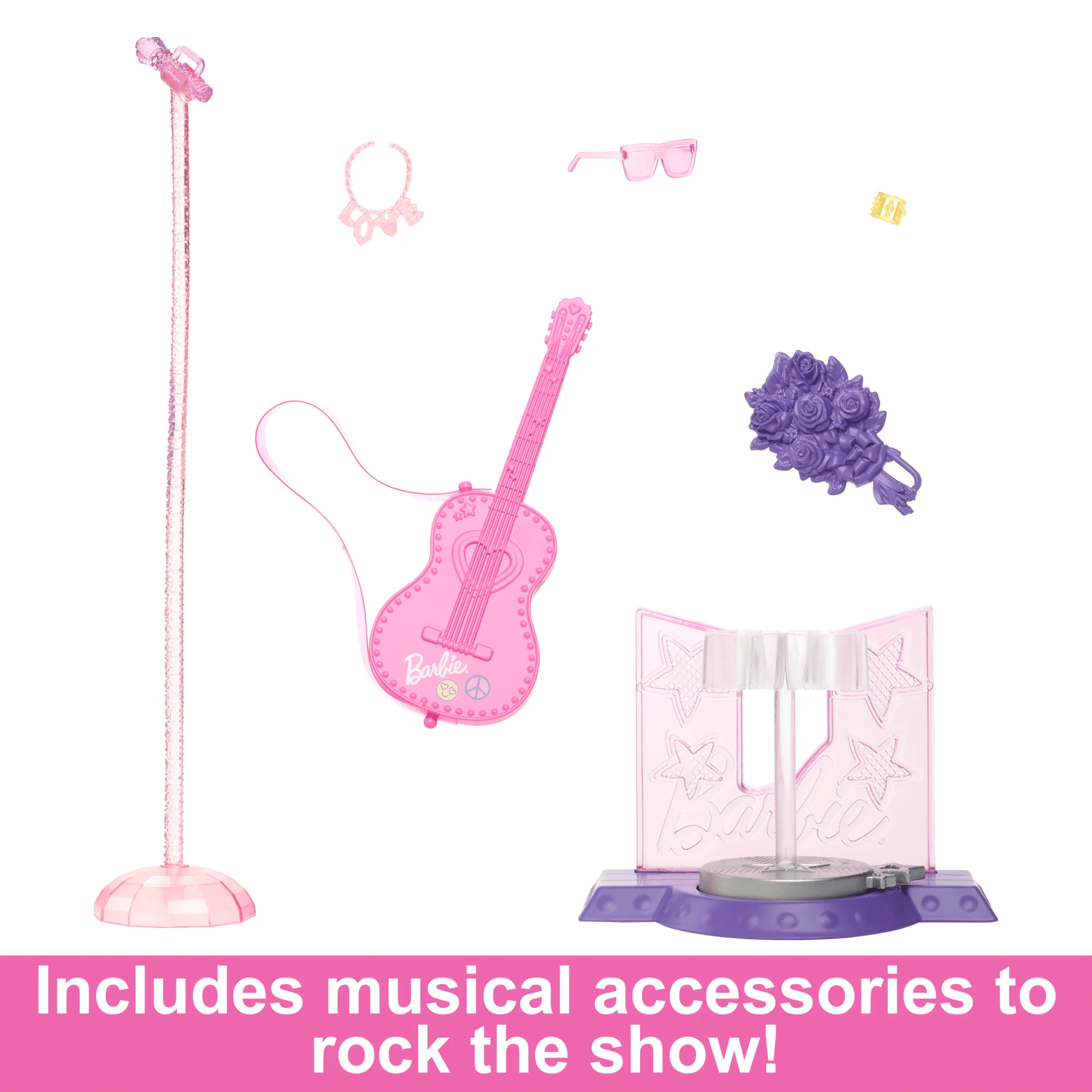 Barbie 65th Anniversary Careers Pop Star Doll & 10 Accessories Including Stage With Movement Feature - Image 4