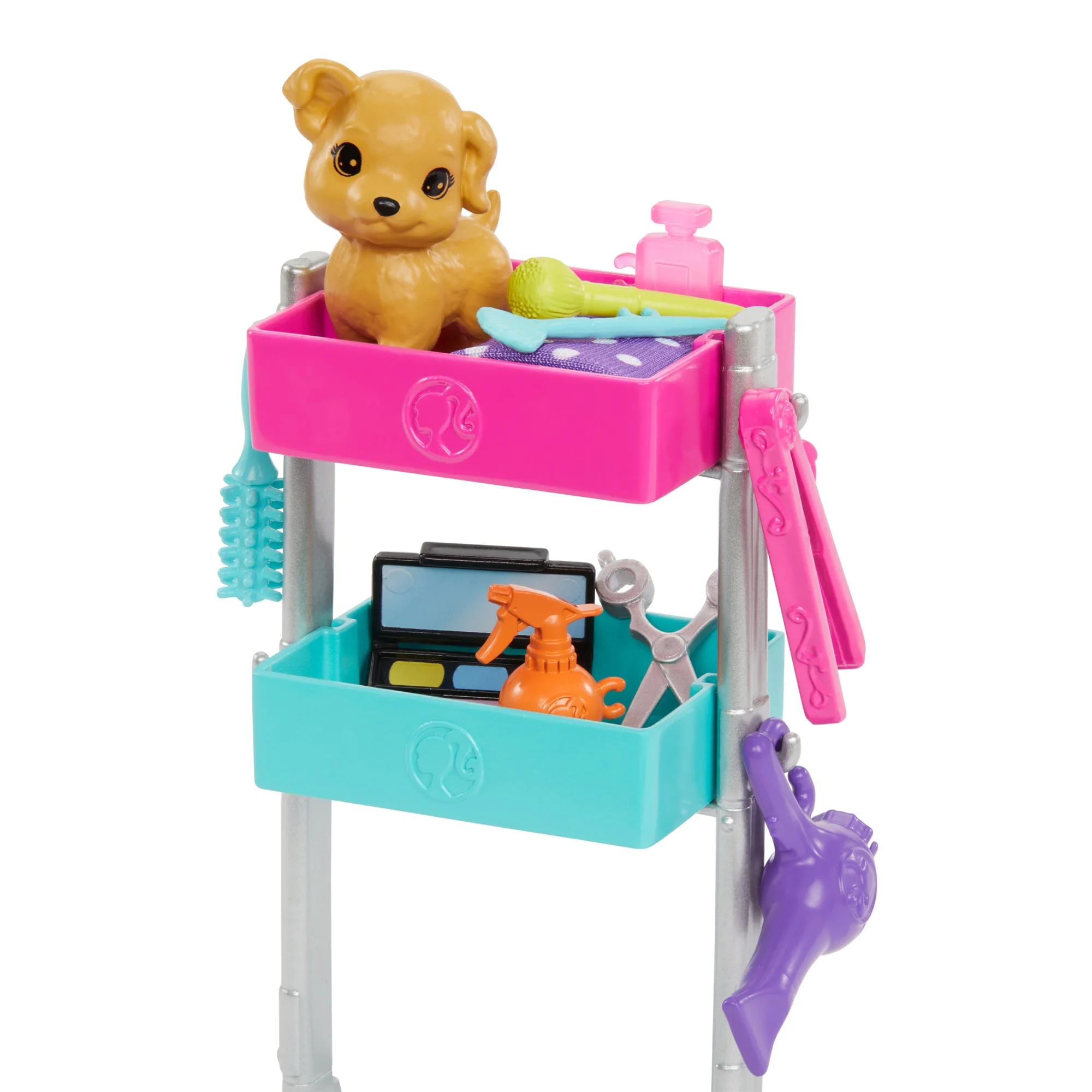 Barbie Malibu Coffret de Jeu Poupée Coiffeuse et 14 Accessoires - Image 4