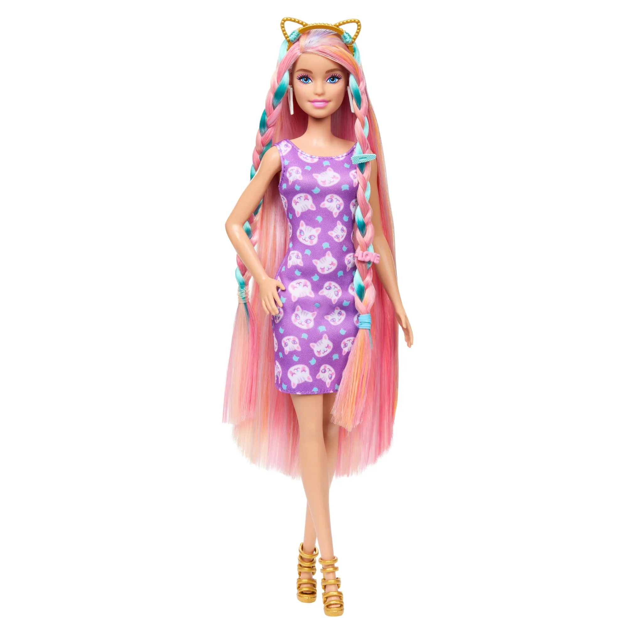 Barbie Ultra Chevelure Poupée, Robes, 10 Accessoires de Coiffure - Image 4