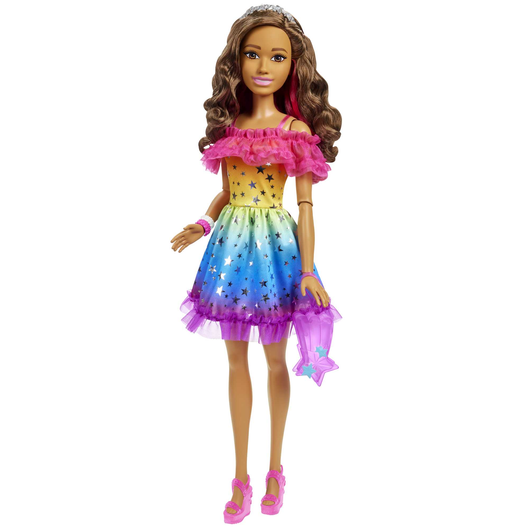 Barbie Poupée Grand Format 71,12 Cm, Brunette, Robe Arc-en-Ciel - Image 2
