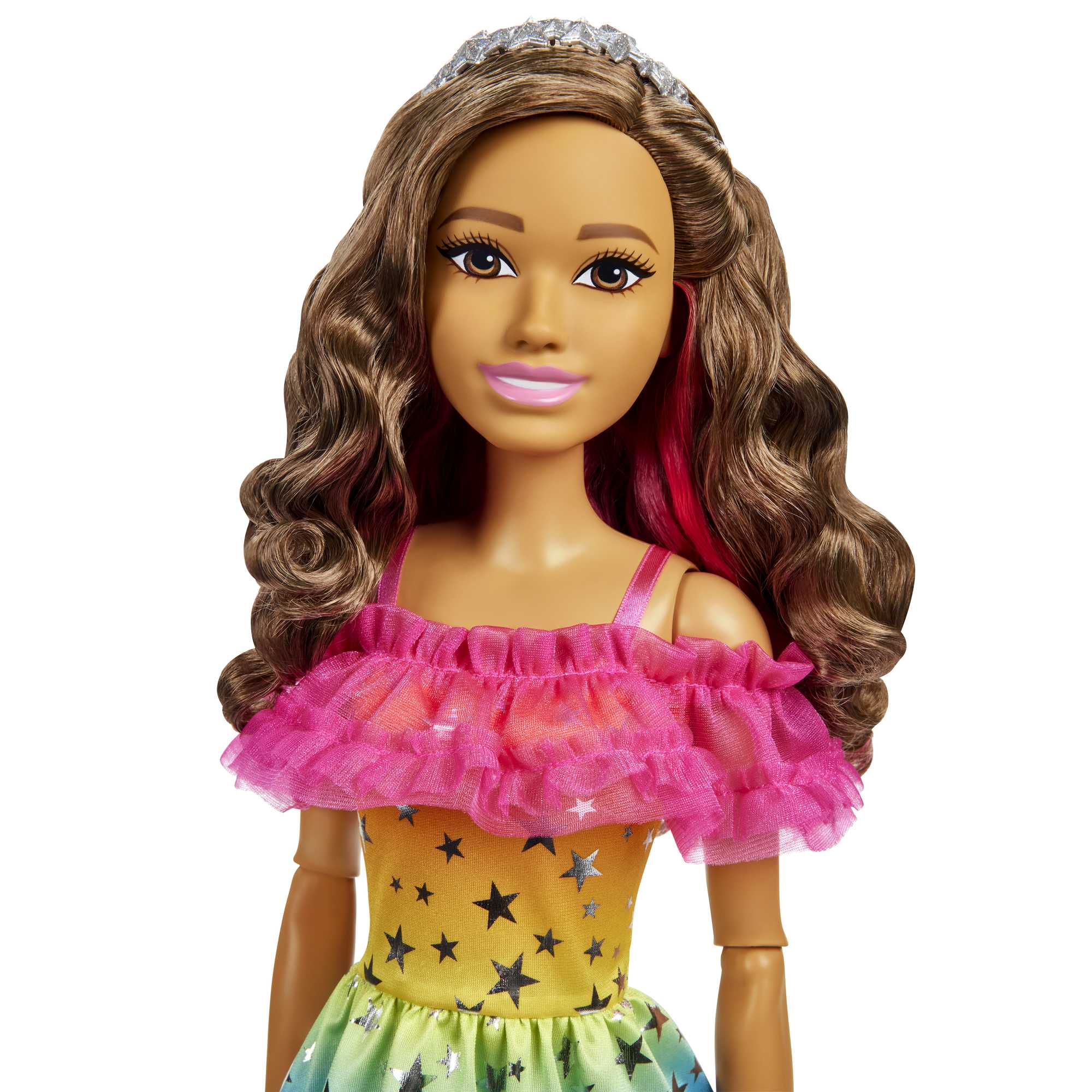 Barbie Poupée Grand Format 71,12 Cm, Brunette, Robe Arc-en-Ciel - Image 3