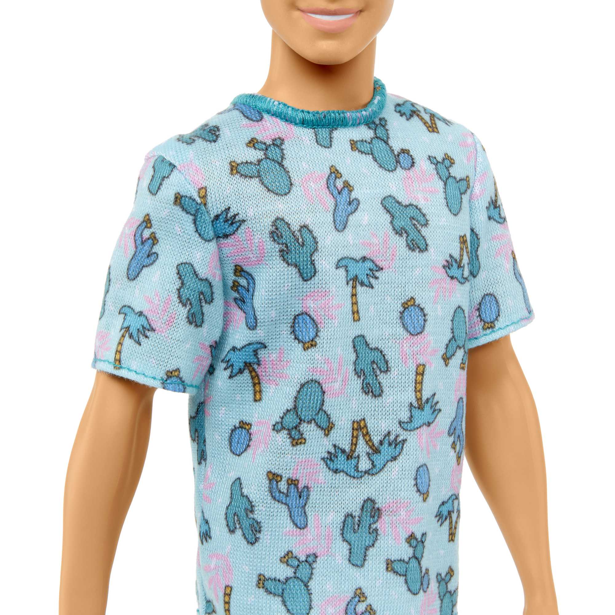 Barbie Fashionistas Ken Poupée 211, Cheveux Blonds, T-Shirt Cactus - Image 4