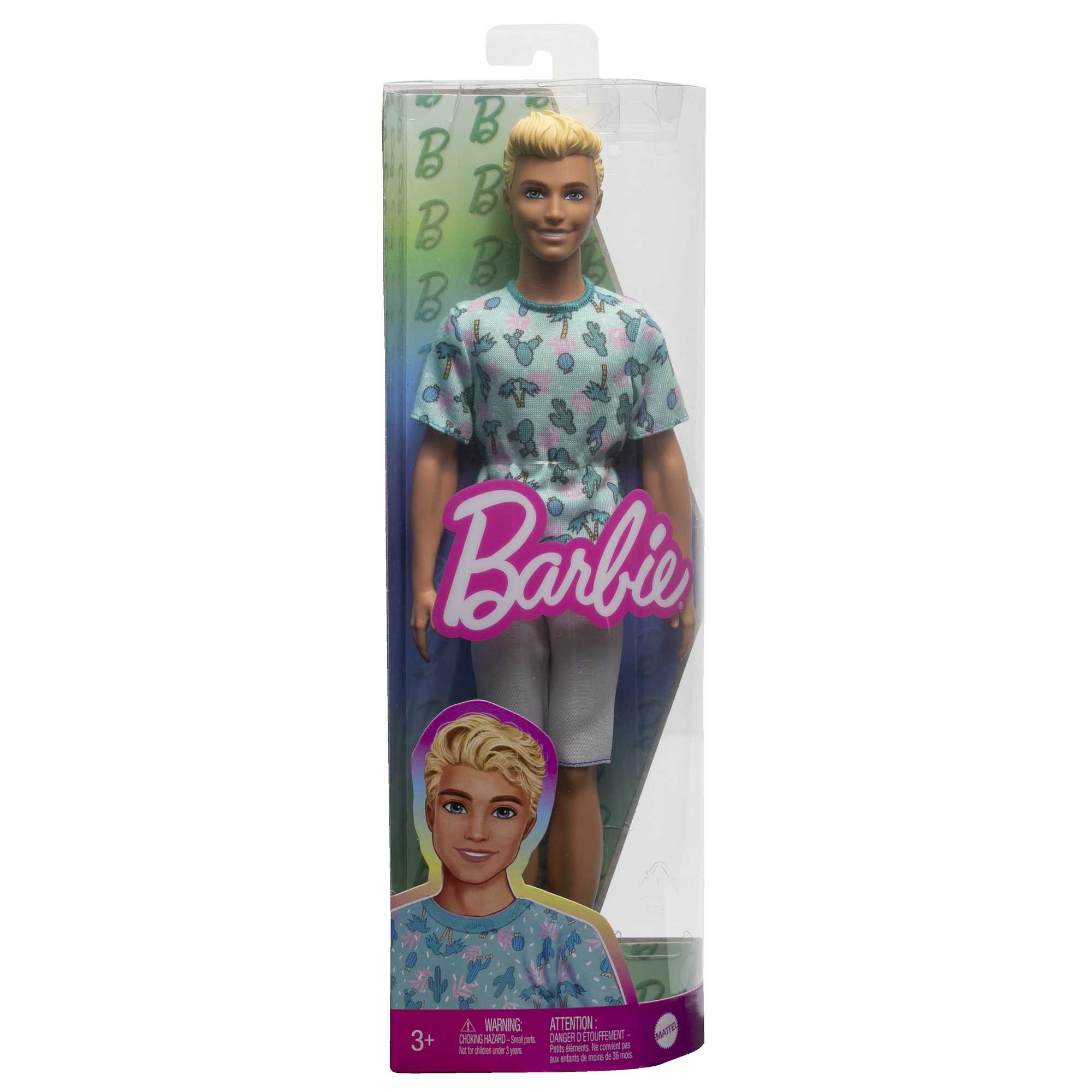 Barbie Fashionistas Ken Poupée 211, Cheveux Blonds, T-Shirt Cactus - Image 6