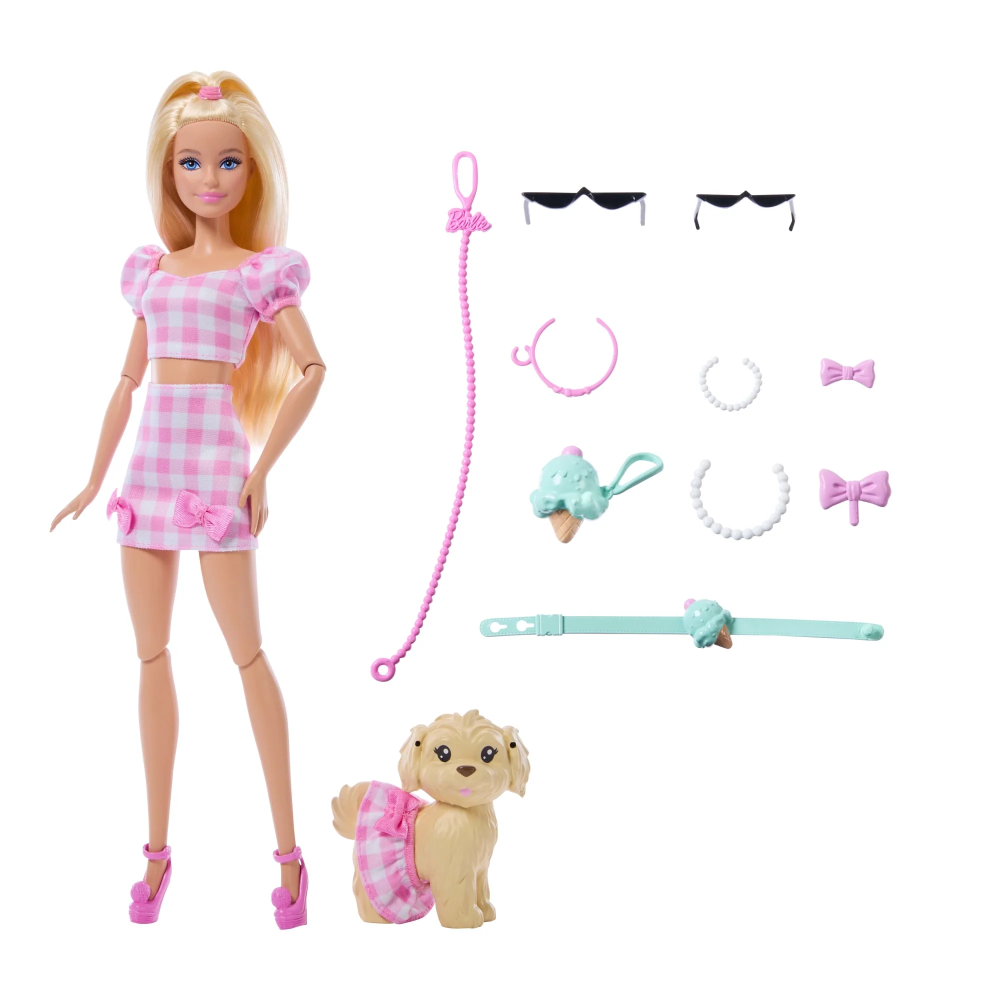Barbie-Poupée Looks Assortis Robe Vichy Avec Chien et Accessoires - Image 6