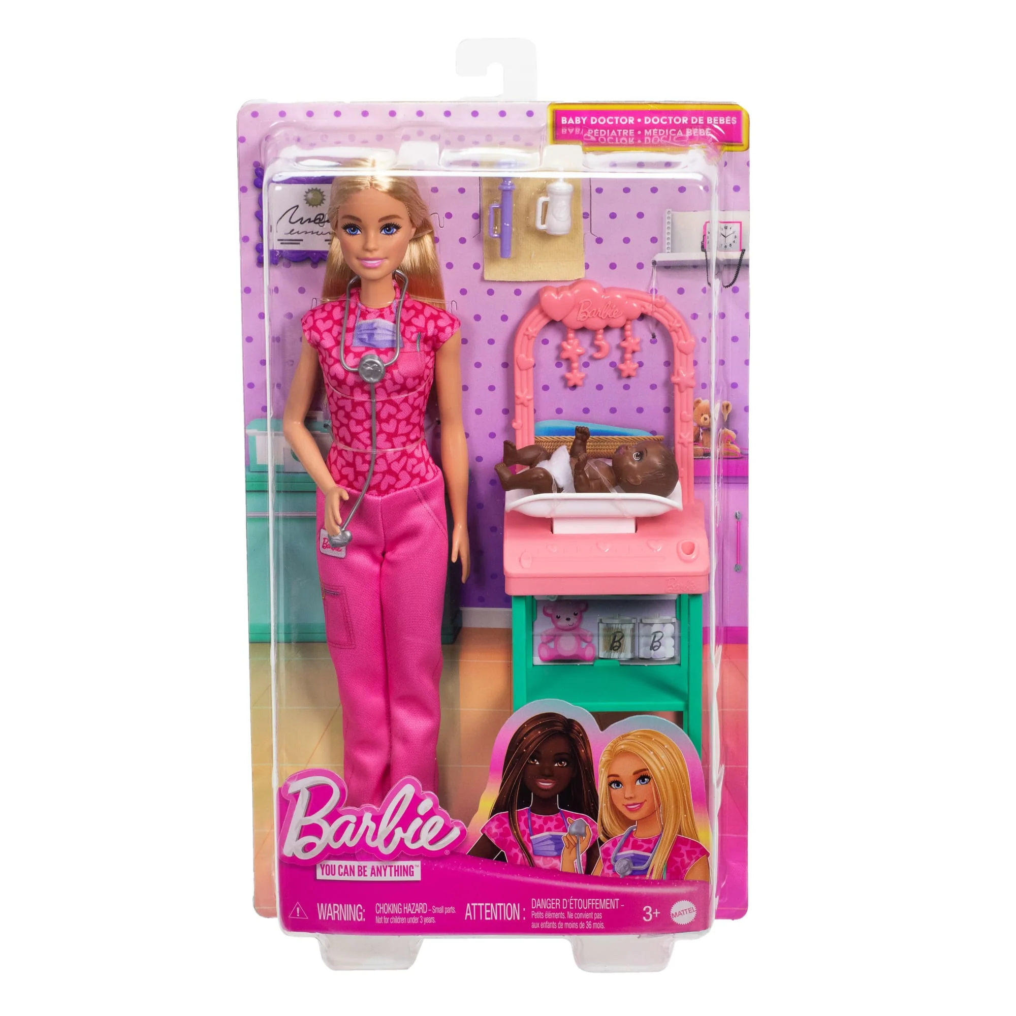 Poupée Barbie Pédiatre Avec Poupée Mode Blonde, 1Poupée Bébé, Meubles et Accessoires - Image 6