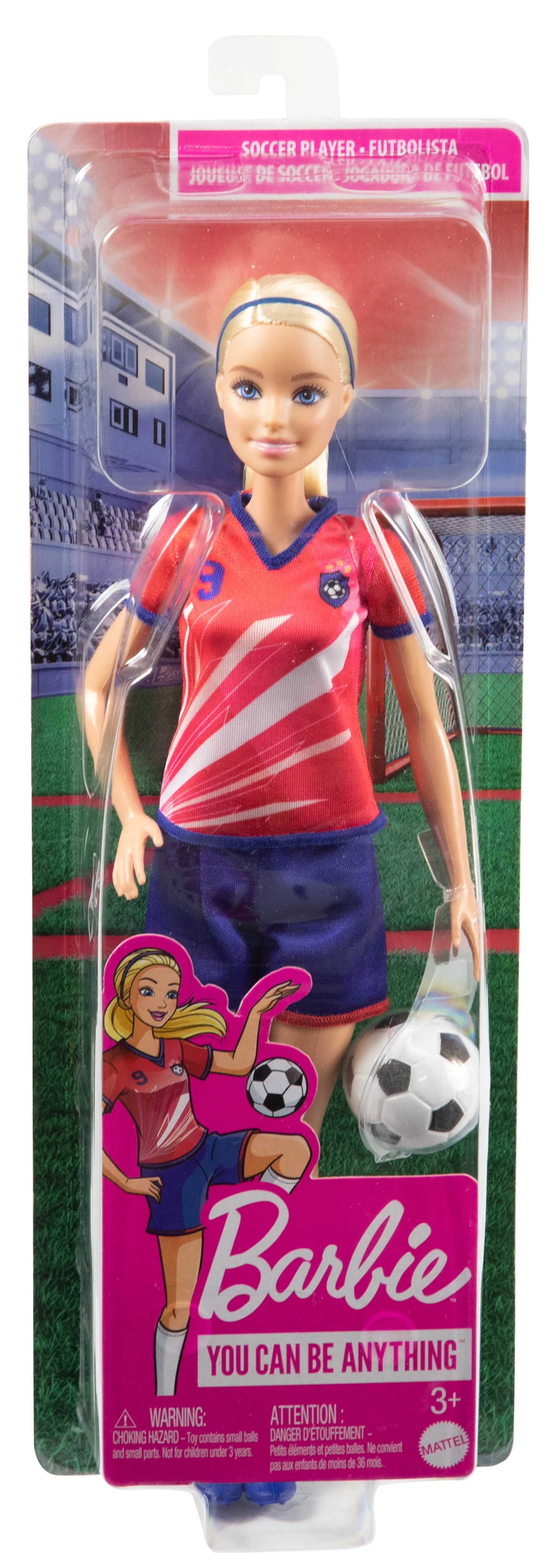 Barbie Profesiones Muñeca Jugadora de Fútbol Playera Roja - Image 6