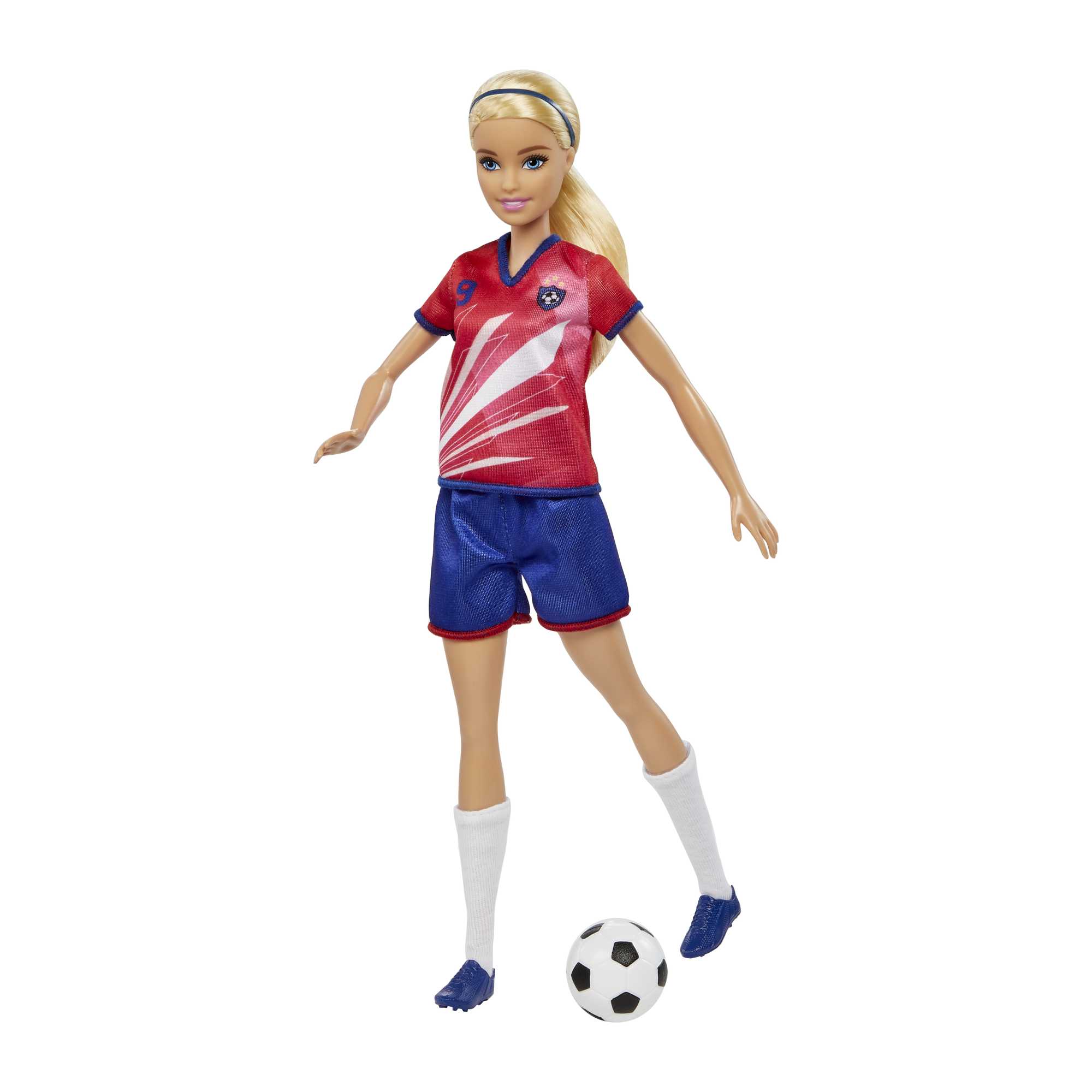 Barbie Profissões Boneca Jogadora de Futebol Camiseta Vermelha - Image 2