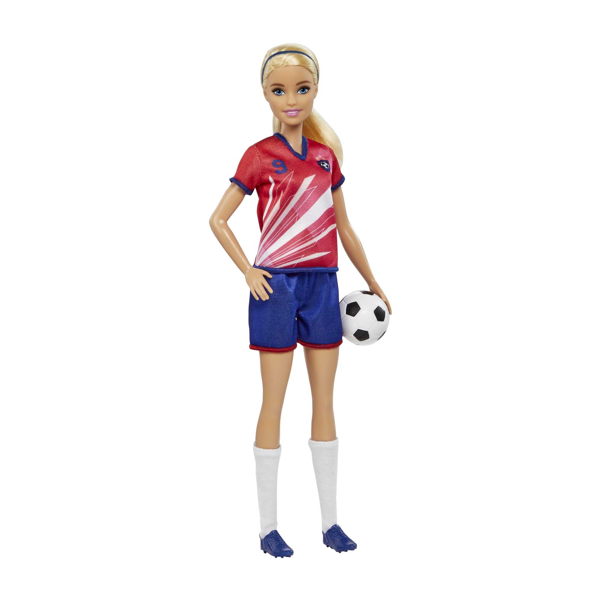 Barbie Profissões Boneca Jogadora de Futebol Camiseta Vermelha - Image 5
