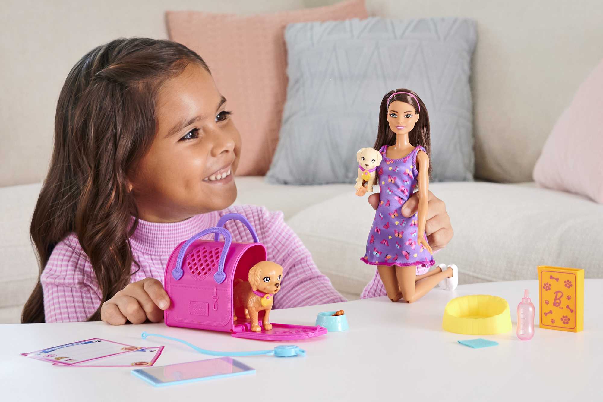 Barbie Doll And Accessories Pup Adoption Playset With Doll, 2 Puppies And Color-Change - Image 2