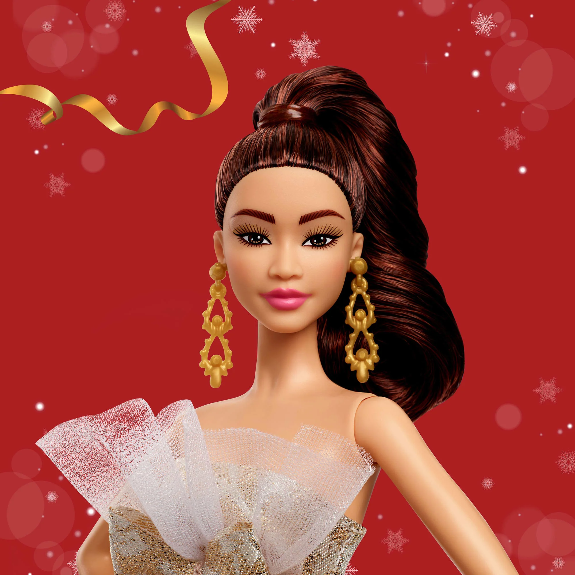 Barbie Signature 2025 Holiday Barbie Fashion Doll, Seasonal Collector, Light Brown Hair With Silver & Gold Gown - Image 2