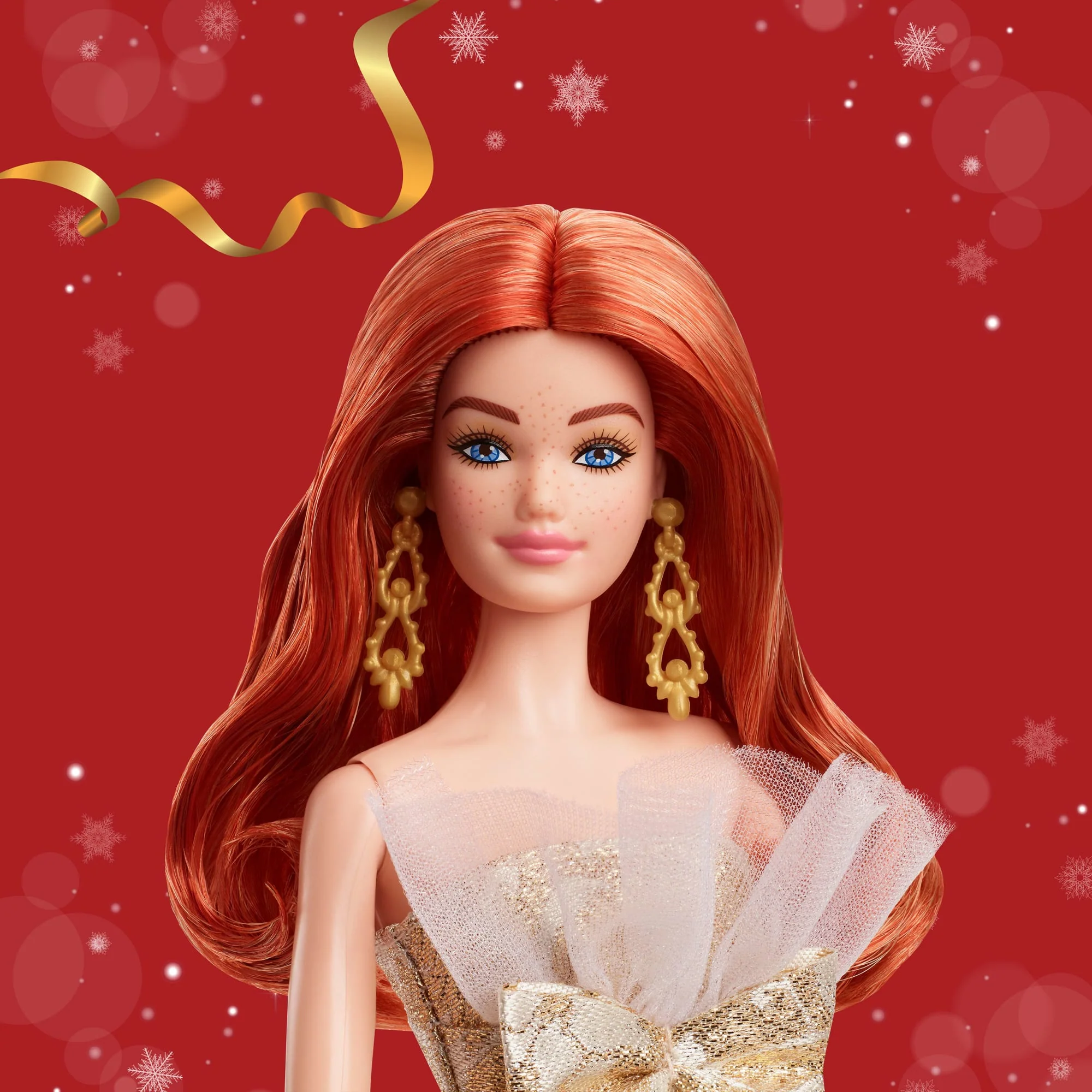 Barbie Signature 2025 Holiday Barbie Fashion Doll, Seasonal Collector, Red Hair With Silver & Gold Gown - Image 2