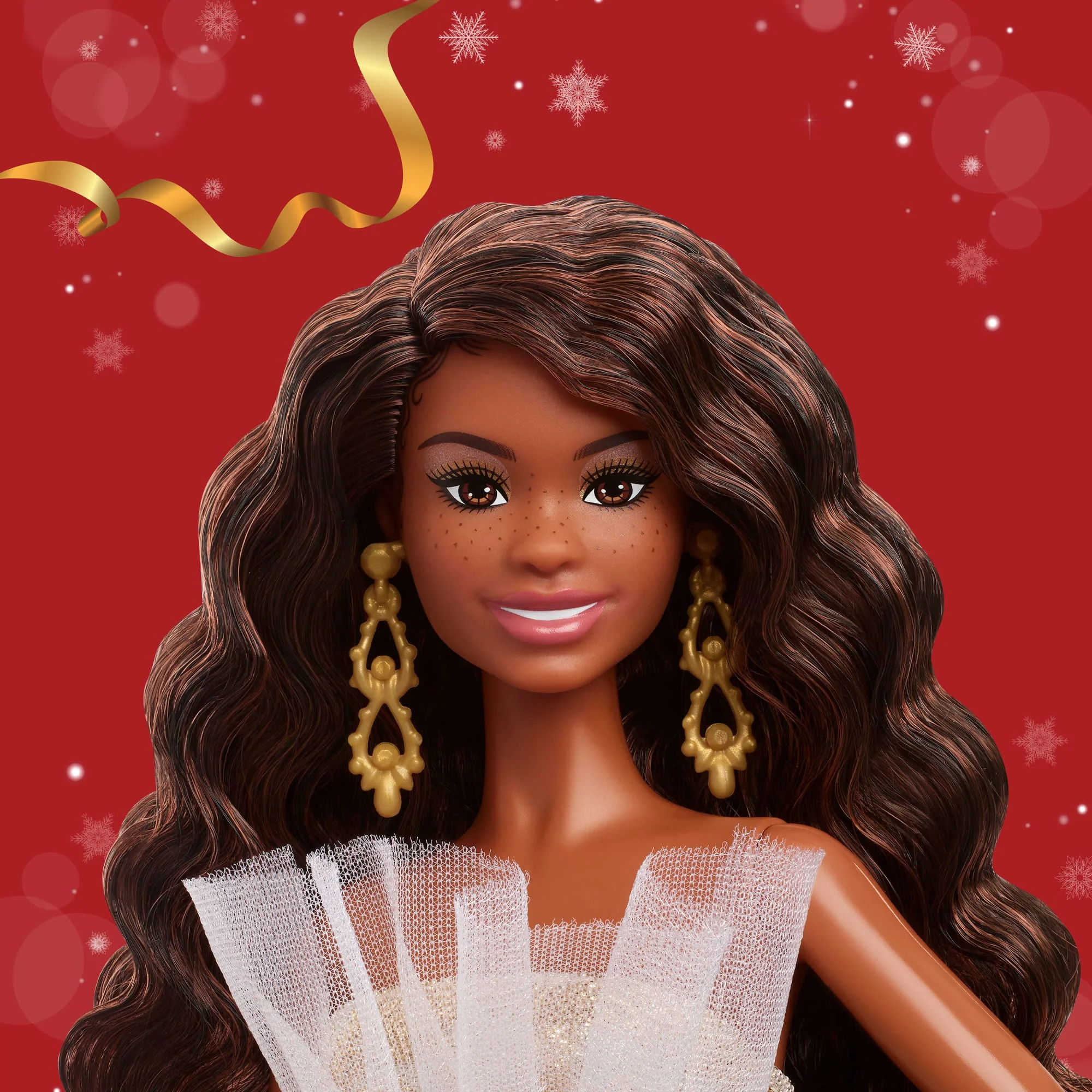 Barbie Signature 2025 Holiday Barbie Fashion Doll, Seasonal Collector, Black Hair With Silver & Gold Gown - Image 2