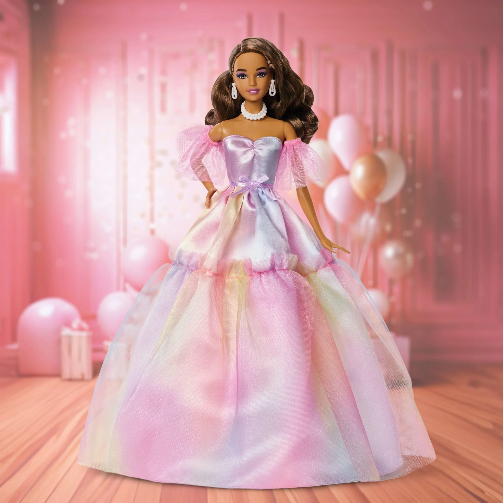 Barbie Signature Birthday Wishes Fashion Doll in Dress With Pastel Rainbow Effect, Collectible Gift - Image 2