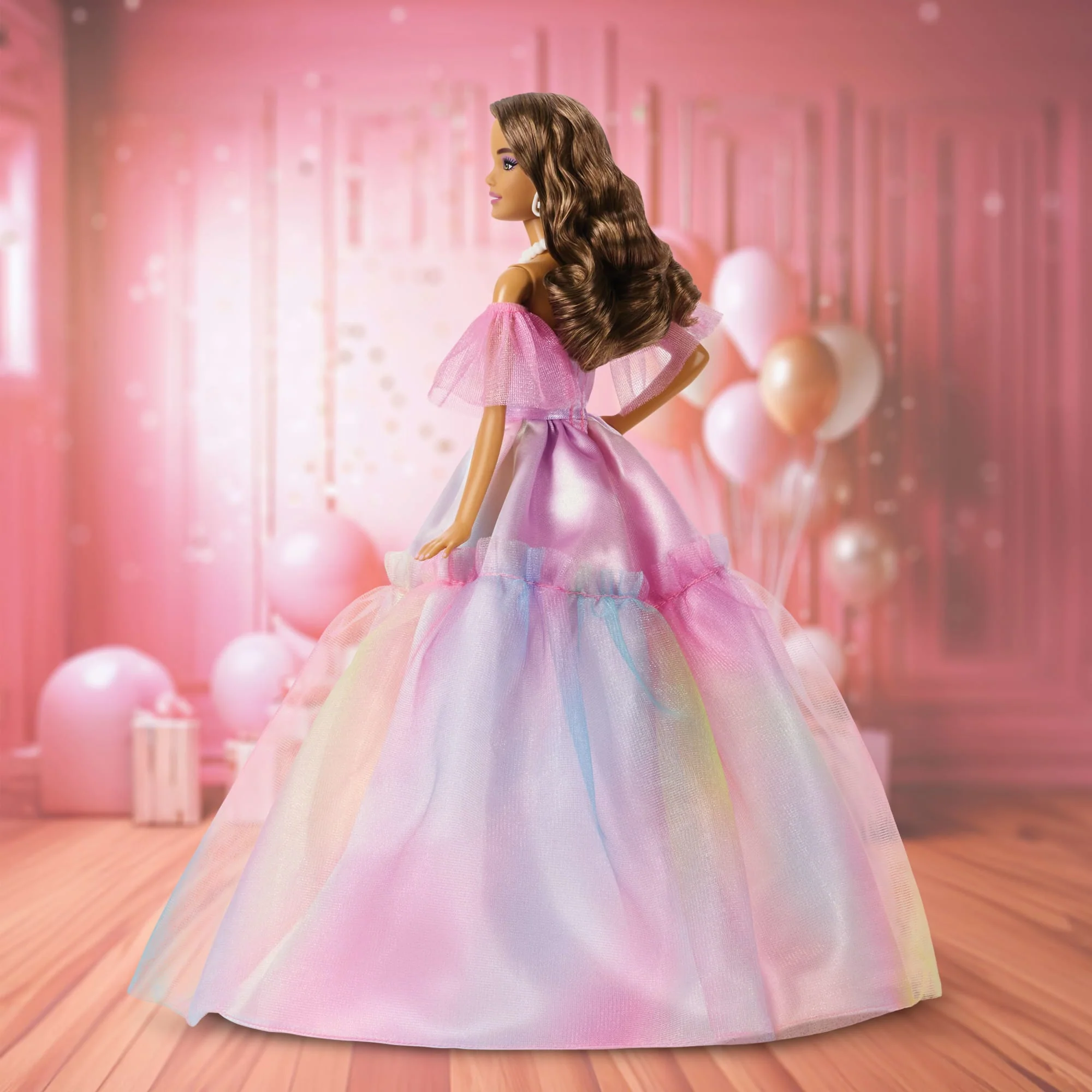 Barbie Signature Birthday Wishes Fashion Doll in Dress With Pastel Rainbow Effect, Collectible Gift - Image 4