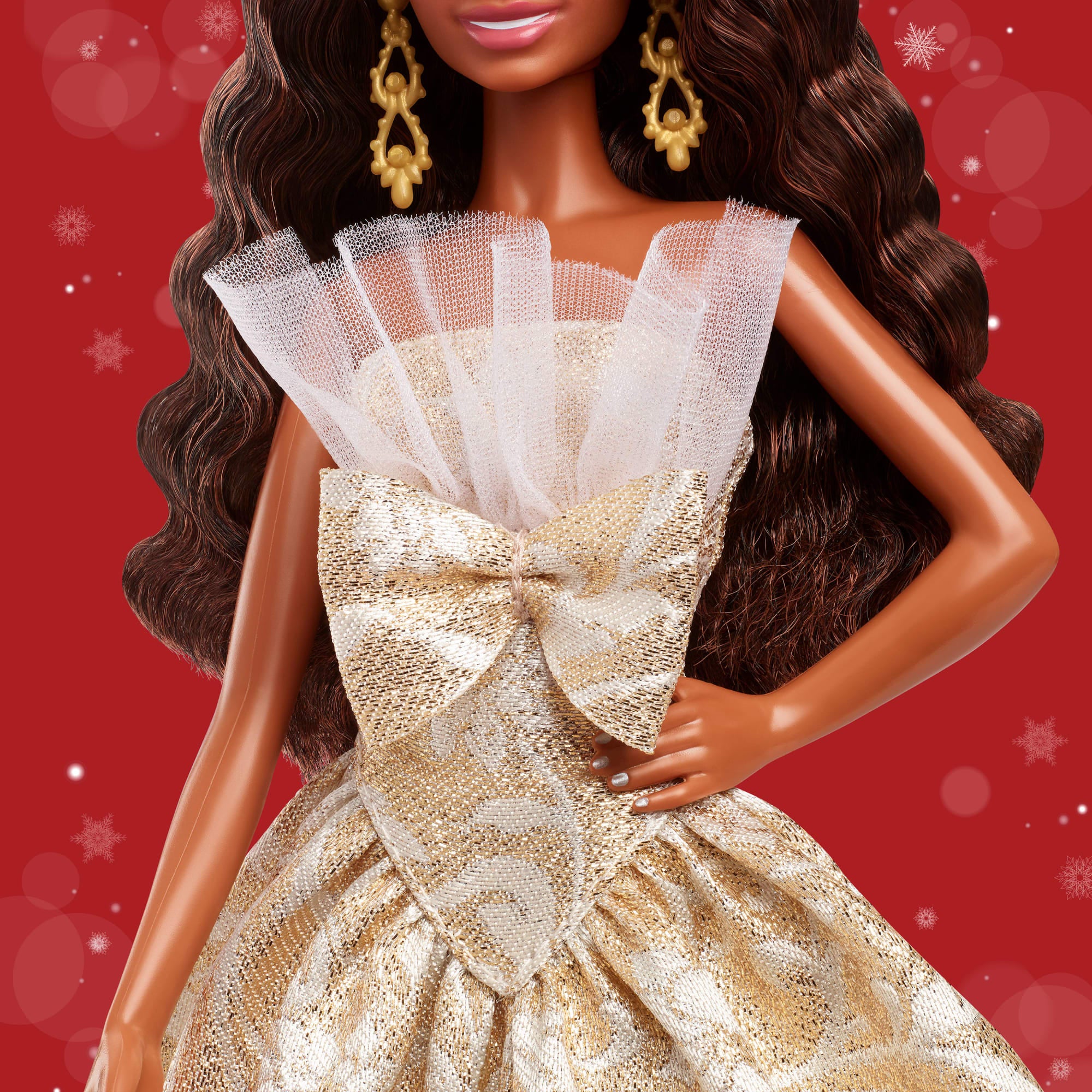 Barbie Signature 2025 Holiday Barbie Fashion Doll, Seasonal Collector, Black Hair With Silver & Gold Gown - Image 2