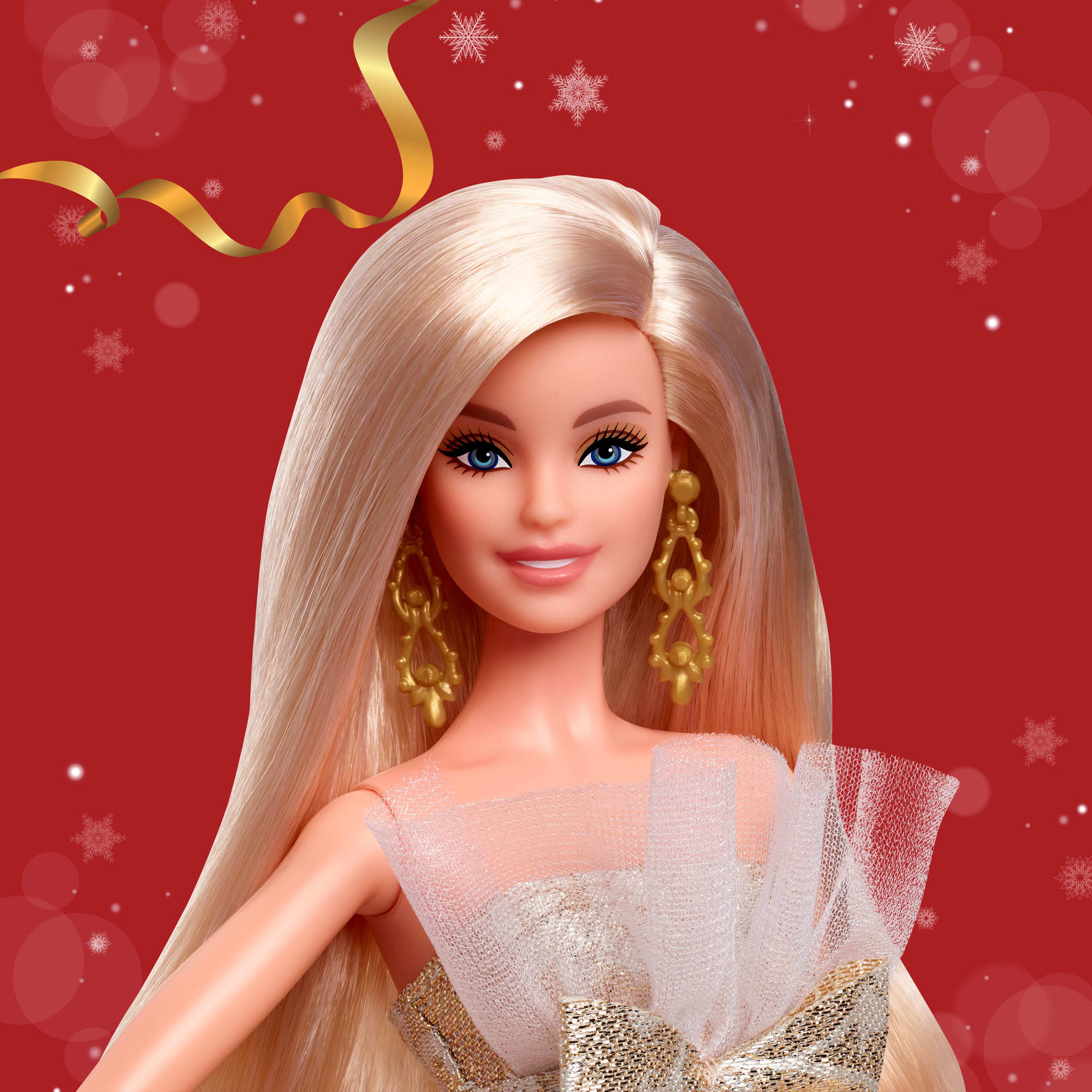 Barbie Signature 2025 Holiday Barbie Fashion Doll, Seasonal Collector, Blonde With Silver & Gold Gown - Image 2