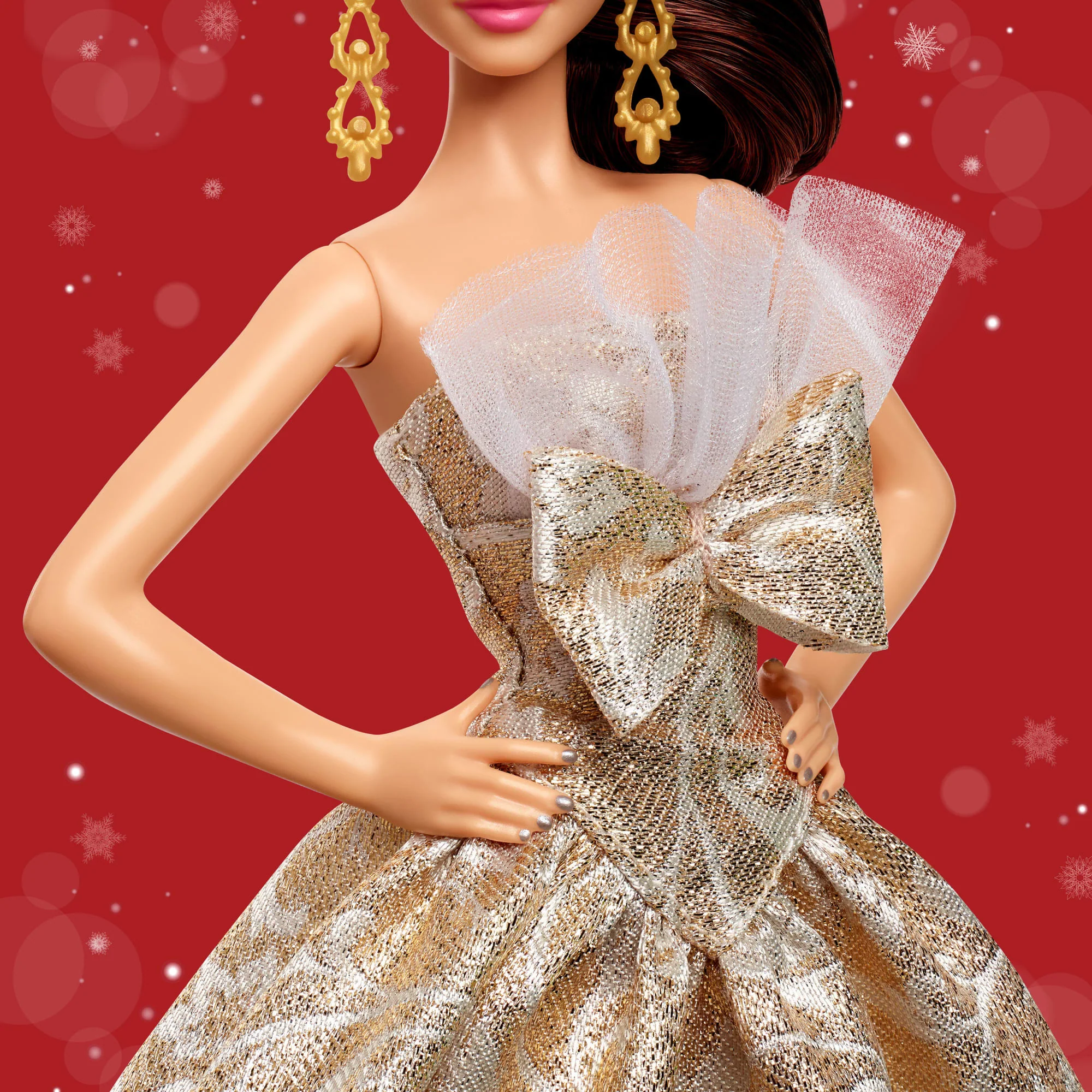 Barbie Signature 2025 Holiday Barbie Fashion Doll, Seasonal Collector, Light Brown Hair With Silver & Gold Gown - Image 3