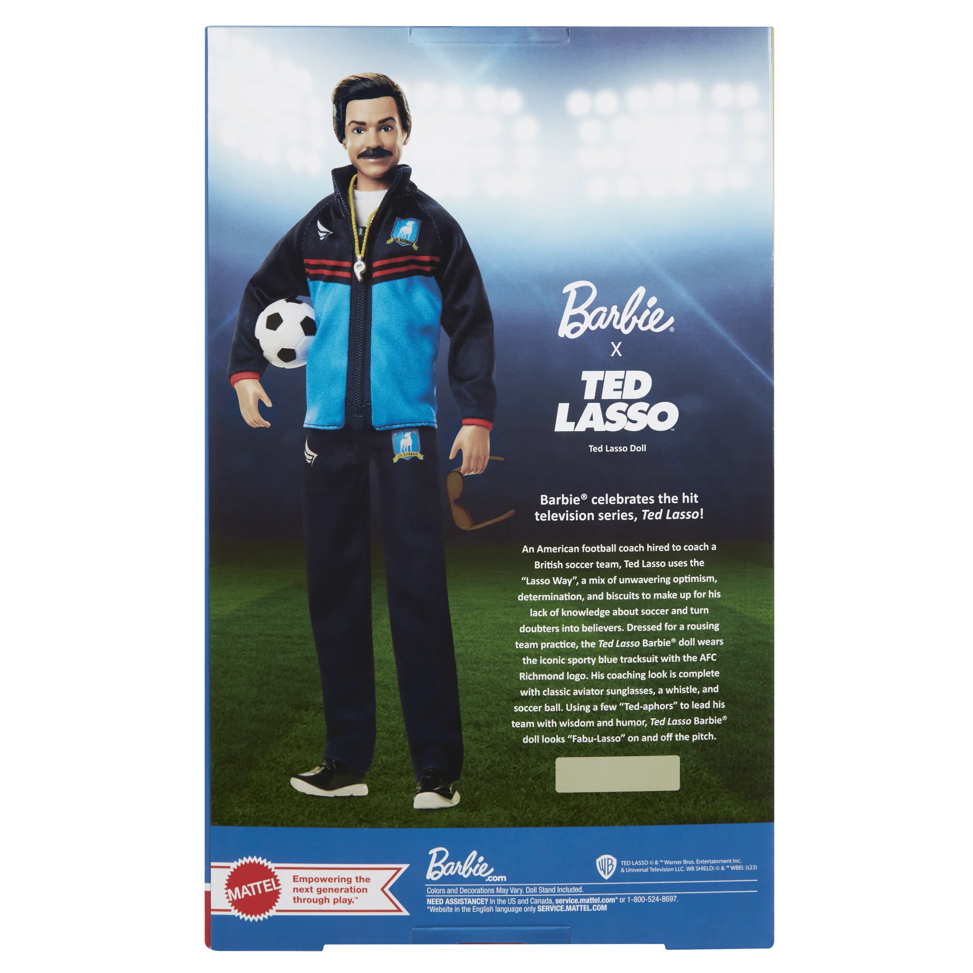 Barbie Signature Ted Lasso Collectible Doll Wearing Blue AFC Richmond Tracksuit - Image 6