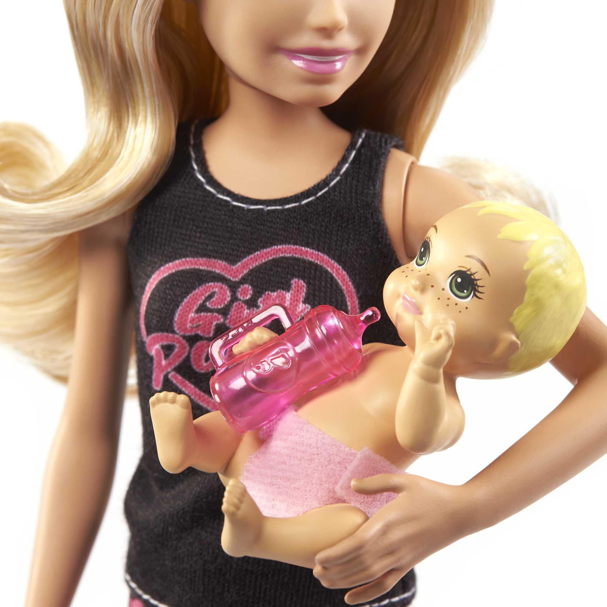 Barbie Skipper Babysitters Inc Set With Blonde Doll in 'Girl Power' Top, Baby Doll & 4 Themed Pieces - Image 4