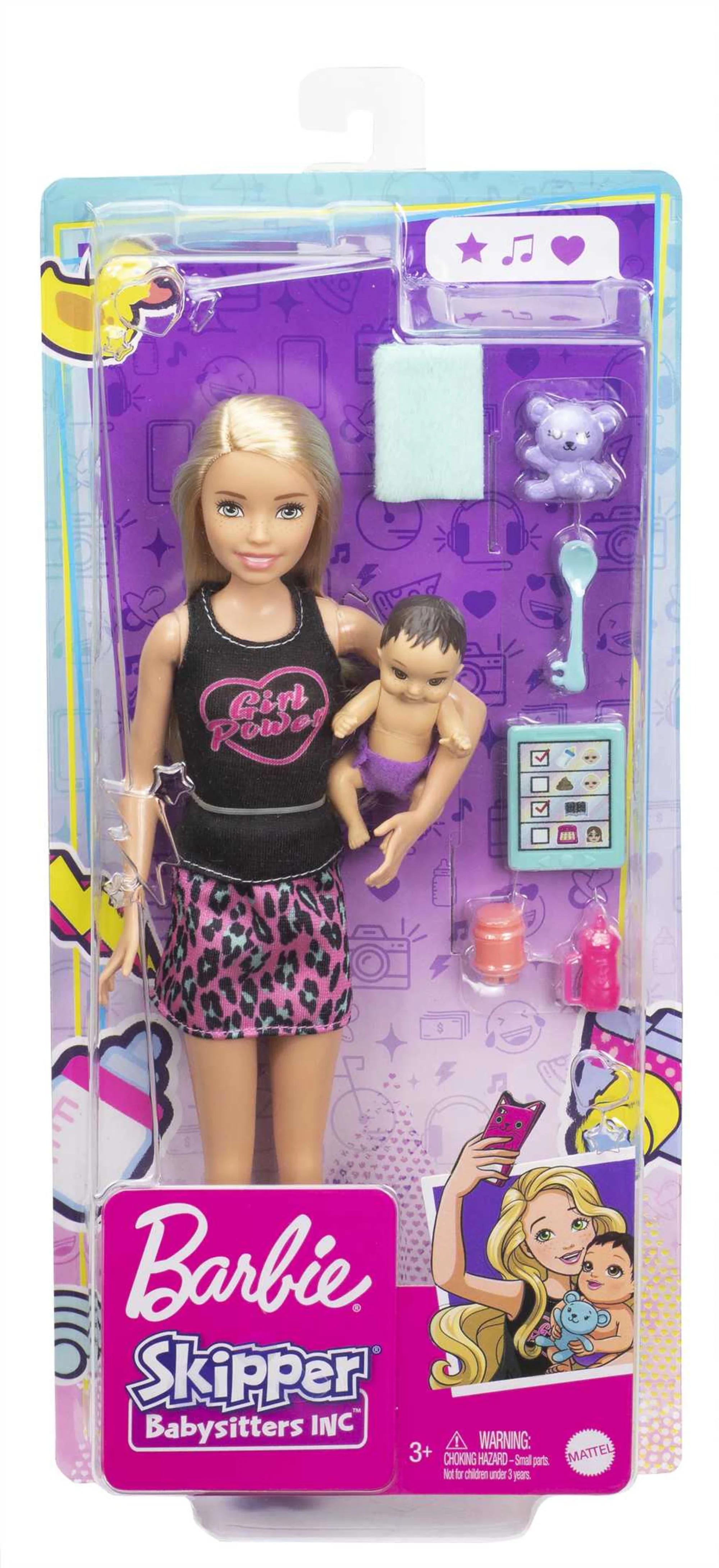 Barbie Skipper Babysitters Inc Set With Blonde Doll in 'Girl Power' Top, Baby Doll & 4 Themed Pieces - Image 6
