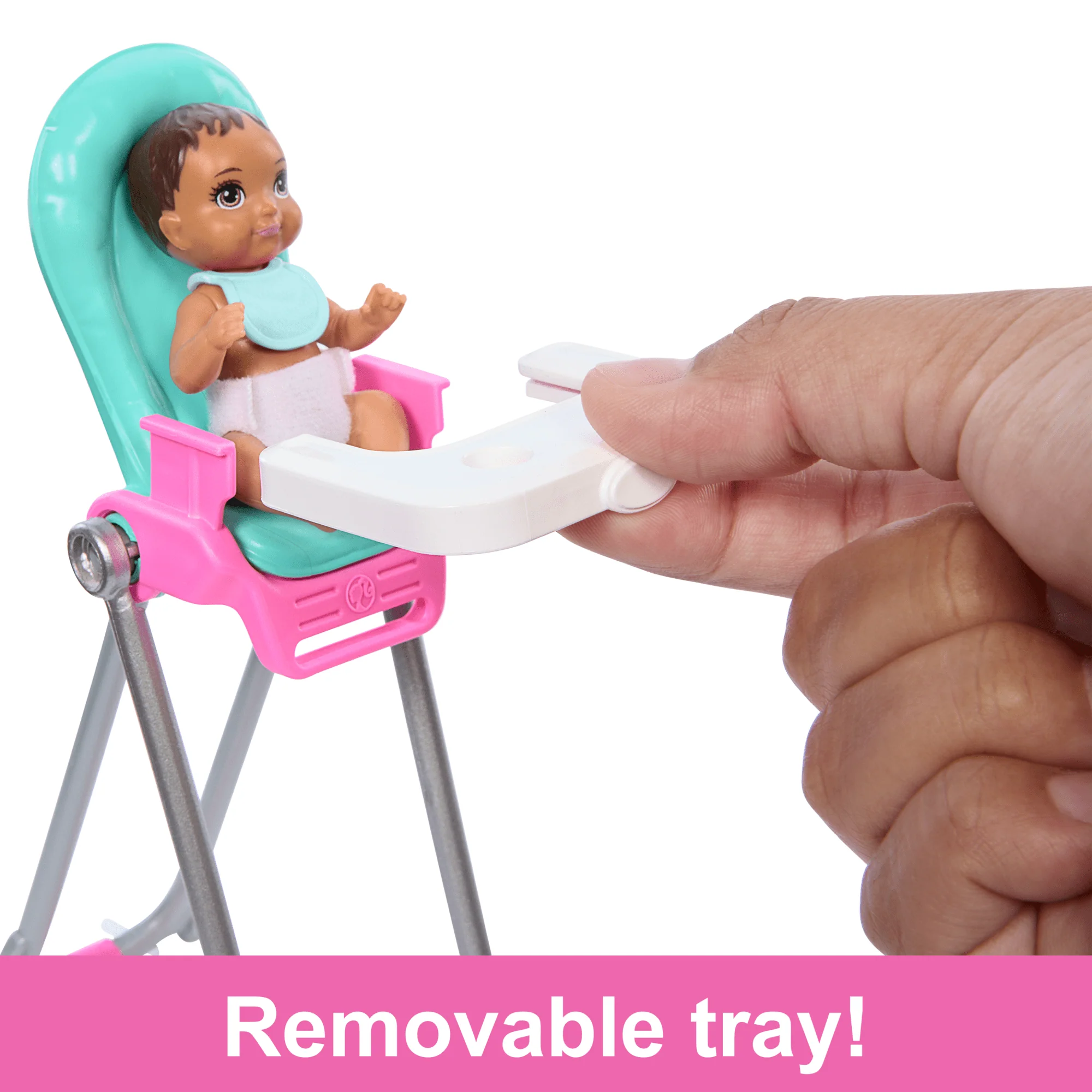 Barbie Skipper Babysitters inc & Playset, includes Doll, Baby, And Mealtime Accessories, 10 Piece Set - Image 4