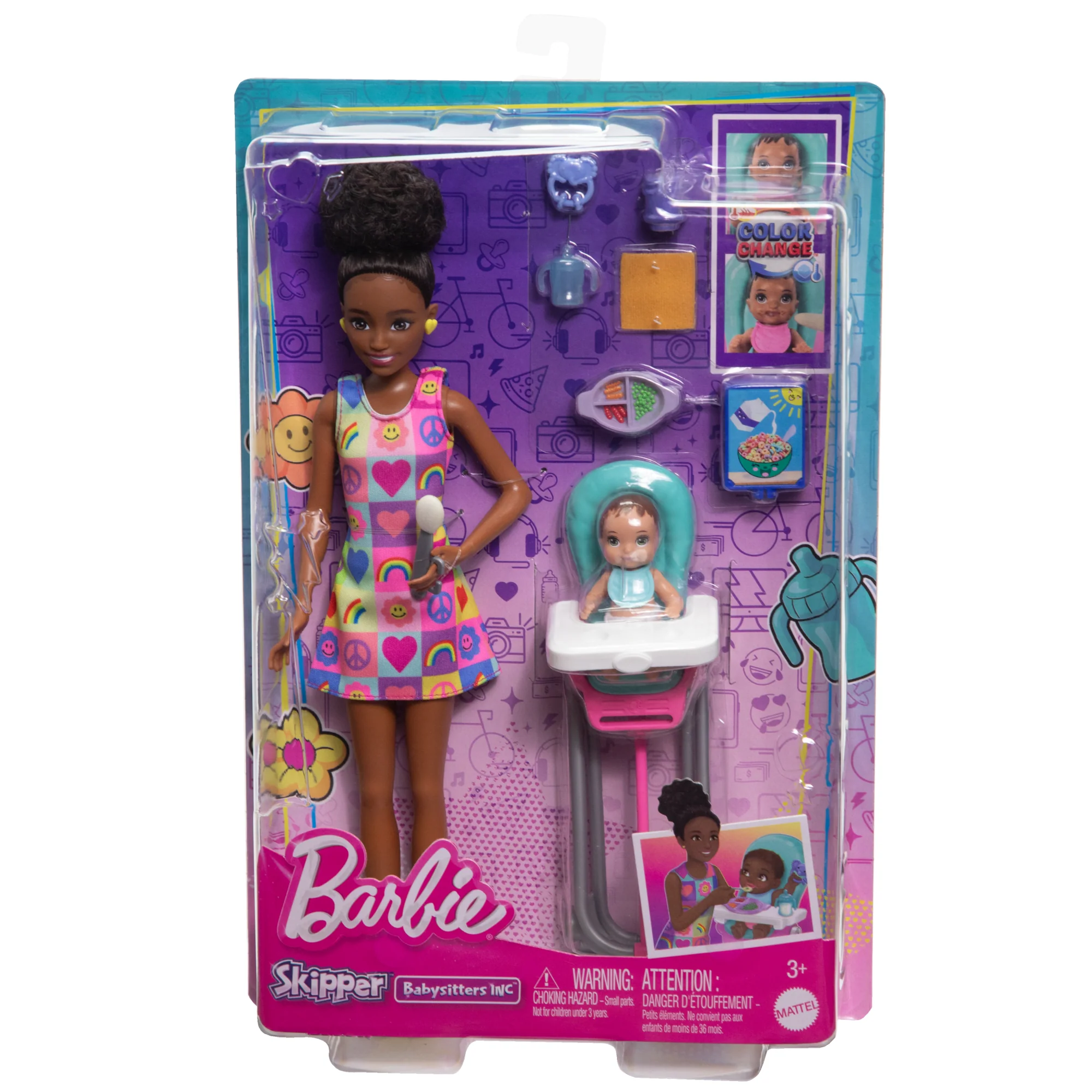 Barbie Skipper Babysitters inc & Playset, includes Doll, Baby, And Mealtime Accessories, 10 Piece Set - Image 6