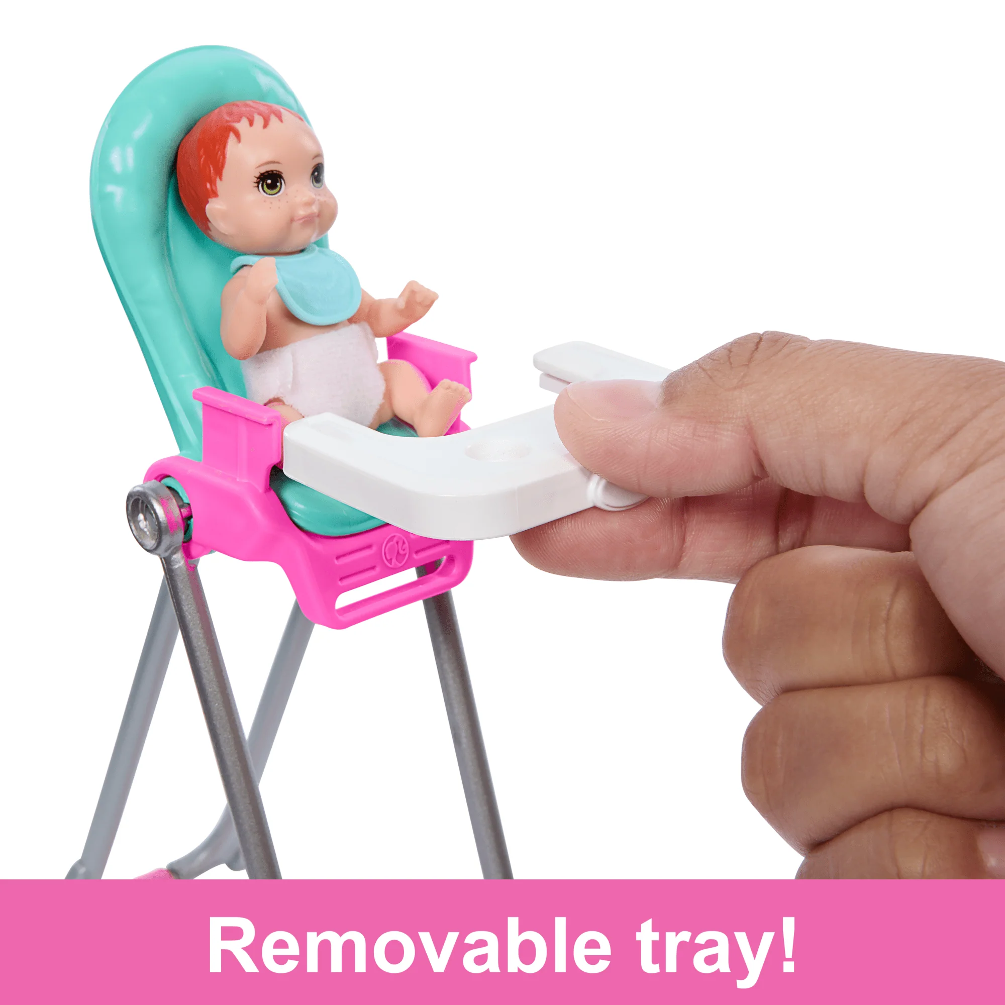 Barbie Skipper Babysitters inc & Playset, includes Doll, Baby, And Mealtime Accessories, 10 Piece Set - Image 4
