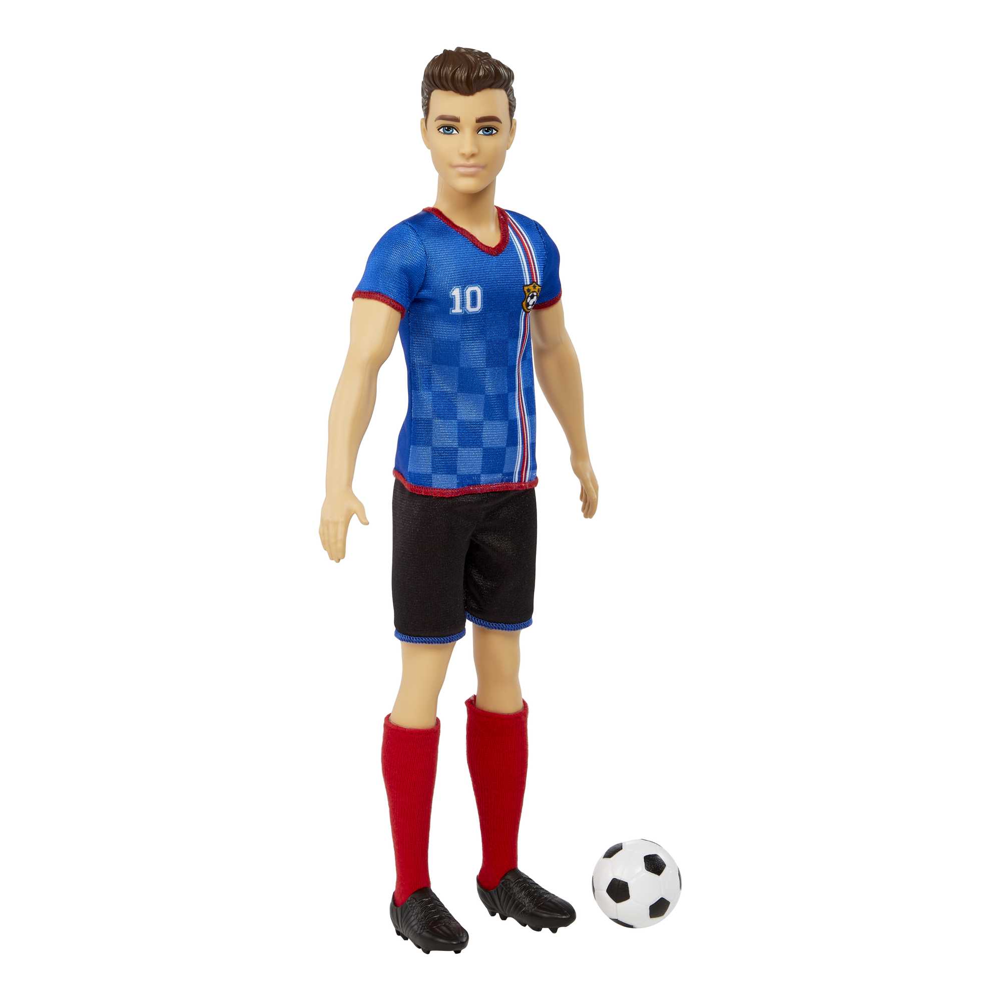 Ken Soccer Doll, Cropped Hair, #10 Uniform, Soccer Ball, Cleats,  Socks, 3 & Up - Image 3