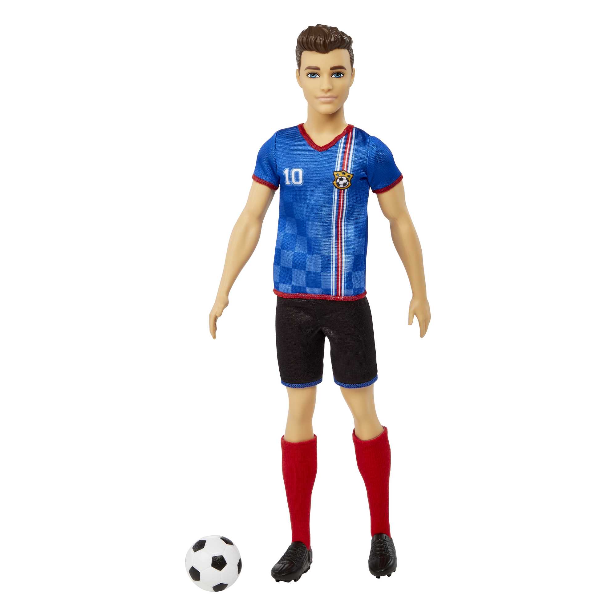Ken Soccer Doll, Cropped Hair, #10 Uniform, Soccer Ball, Cleats,  Socks, 3 & Up - Image 4