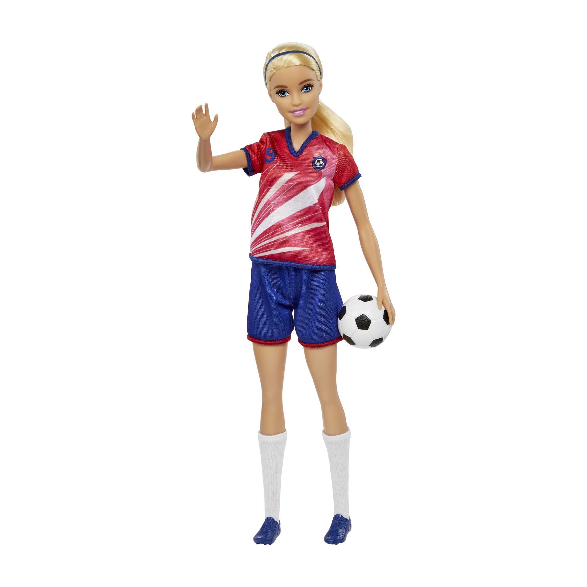 Barbie Soccer Doll, Blonde, #9 Uniform, Soccer Ball, Cleats,  Socks, 3 & Up - Image 4