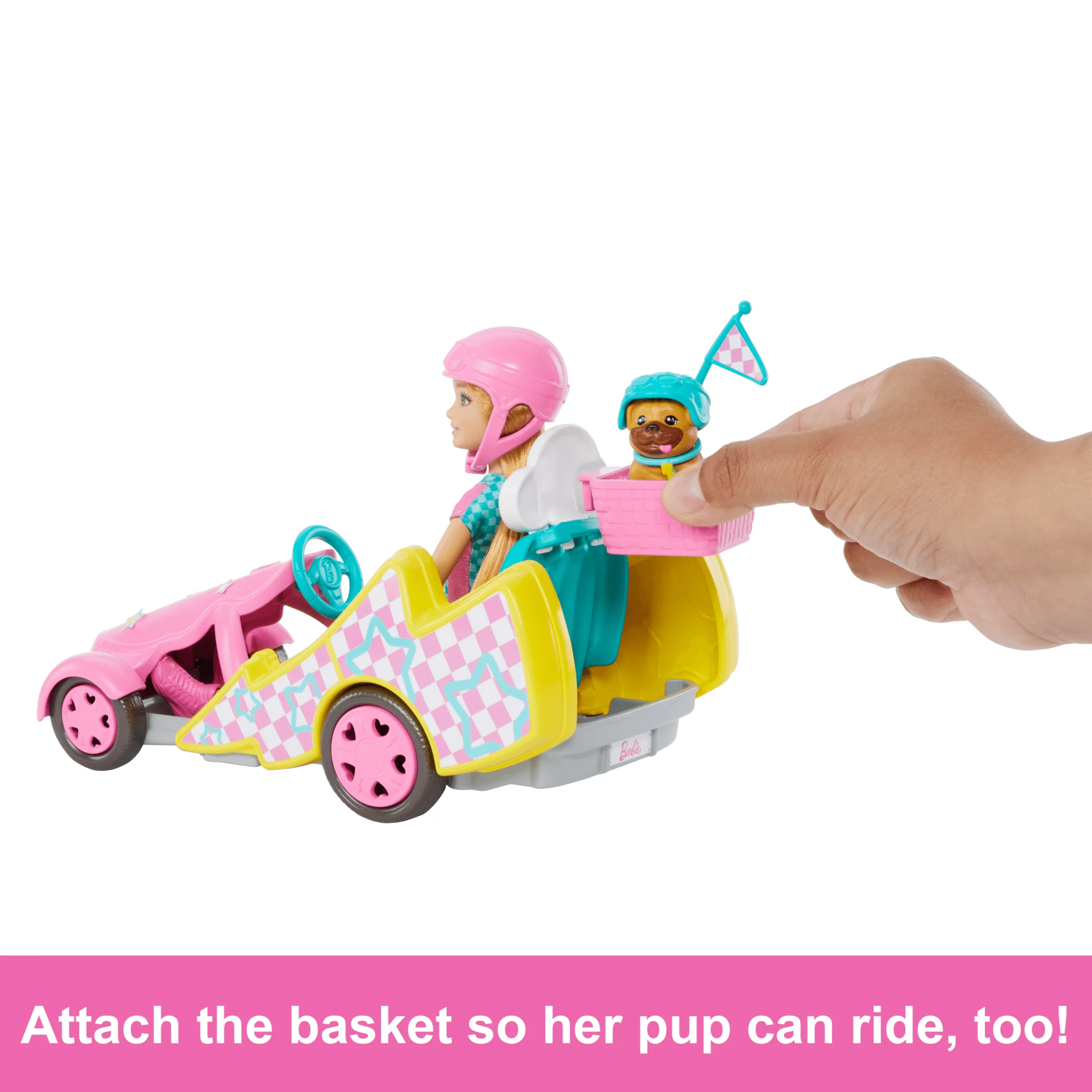 Barbie Stacie Racer Doll With Go-Kart Toy Car, Dog, Accessories, & Sticker Sheet - Image 3