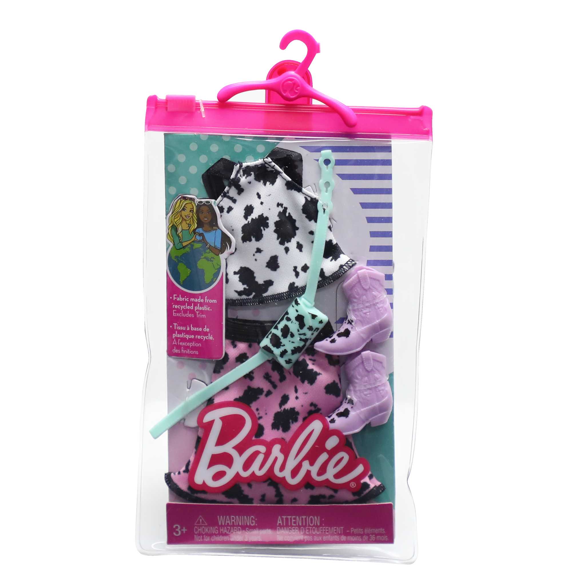 Barbie Coffret Tenue Haut à Imprimé Vache, Jupe et Accessoires - Image 2