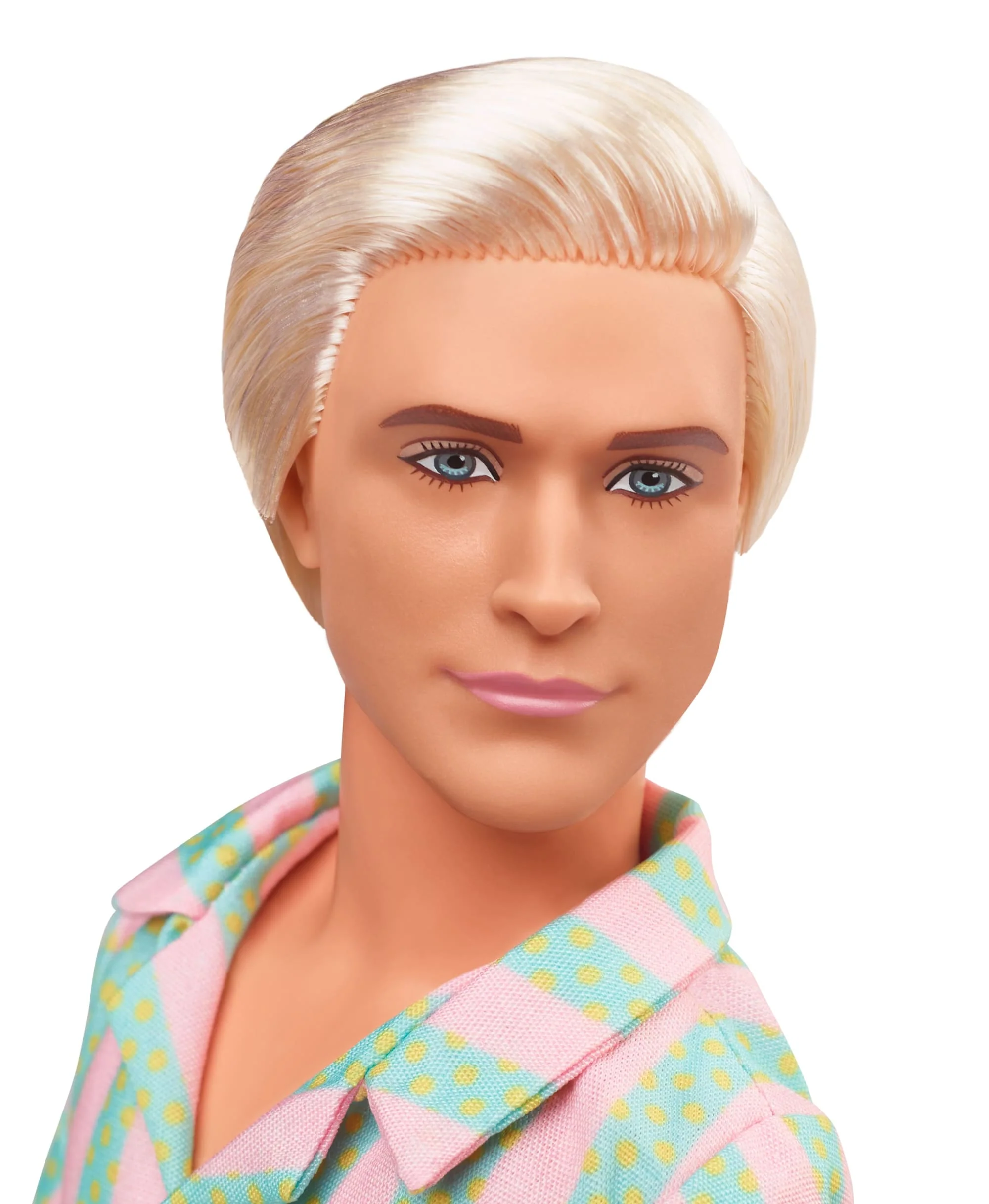 Barbie The Movie Ken Doll Wearing Pastel Striped Beach Matching Set - Image 2