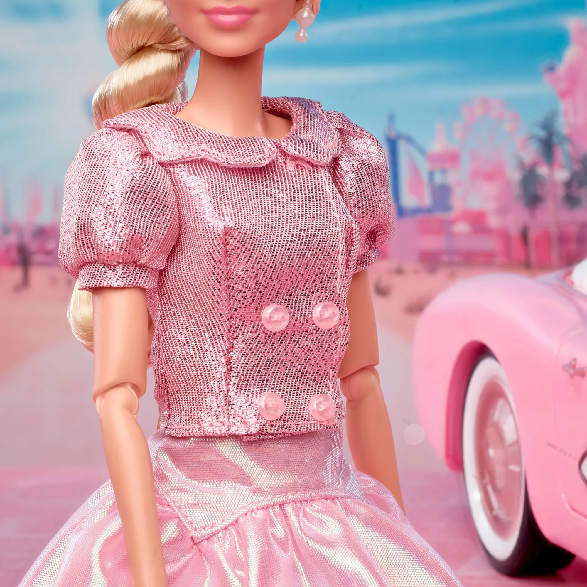 Barbie The Movie Doll, Margot Robbie As Barbie, Collectible Doll Wearing Pink Blouse & Skirt Set - Image 4