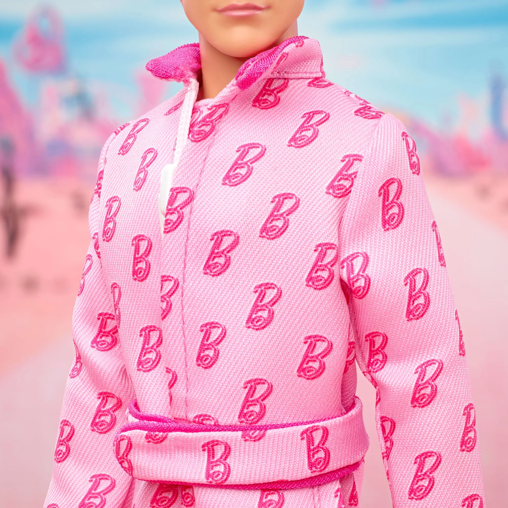 Barbie The Movie Ken Collectible Doll, Ryan Gosling As Ken Wearing Pink Jumpsuit With “B” Detail - Image 4