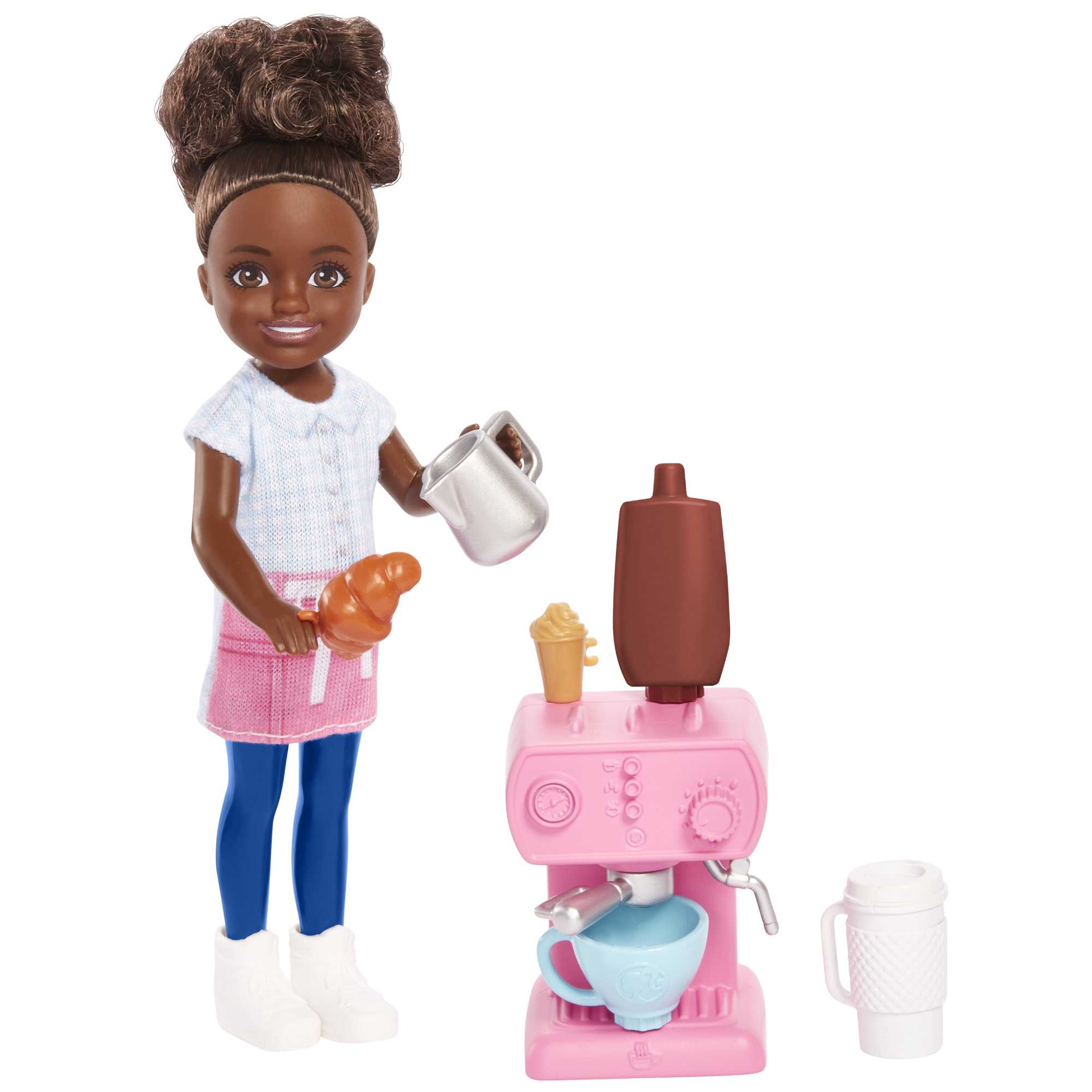 Barbie Toys, Chelsea Doll And Accessories Barista Set, Can Be Small Doll - Image 4