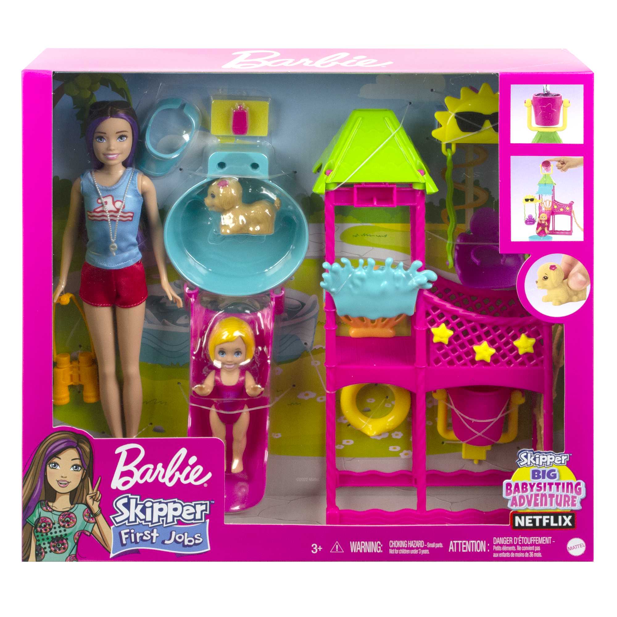 Barbie Toys, Skipper Doll And Waterpark Playset With Working Water Slide And Accessories, First Jobs - Image 6