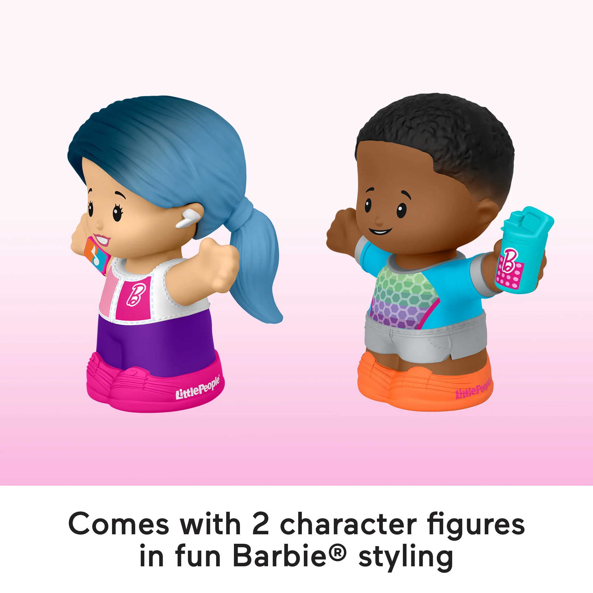 Little People Barbie Toy Set, 2 Wellness-Themed Character Figures, Toddler Toy - Image 3