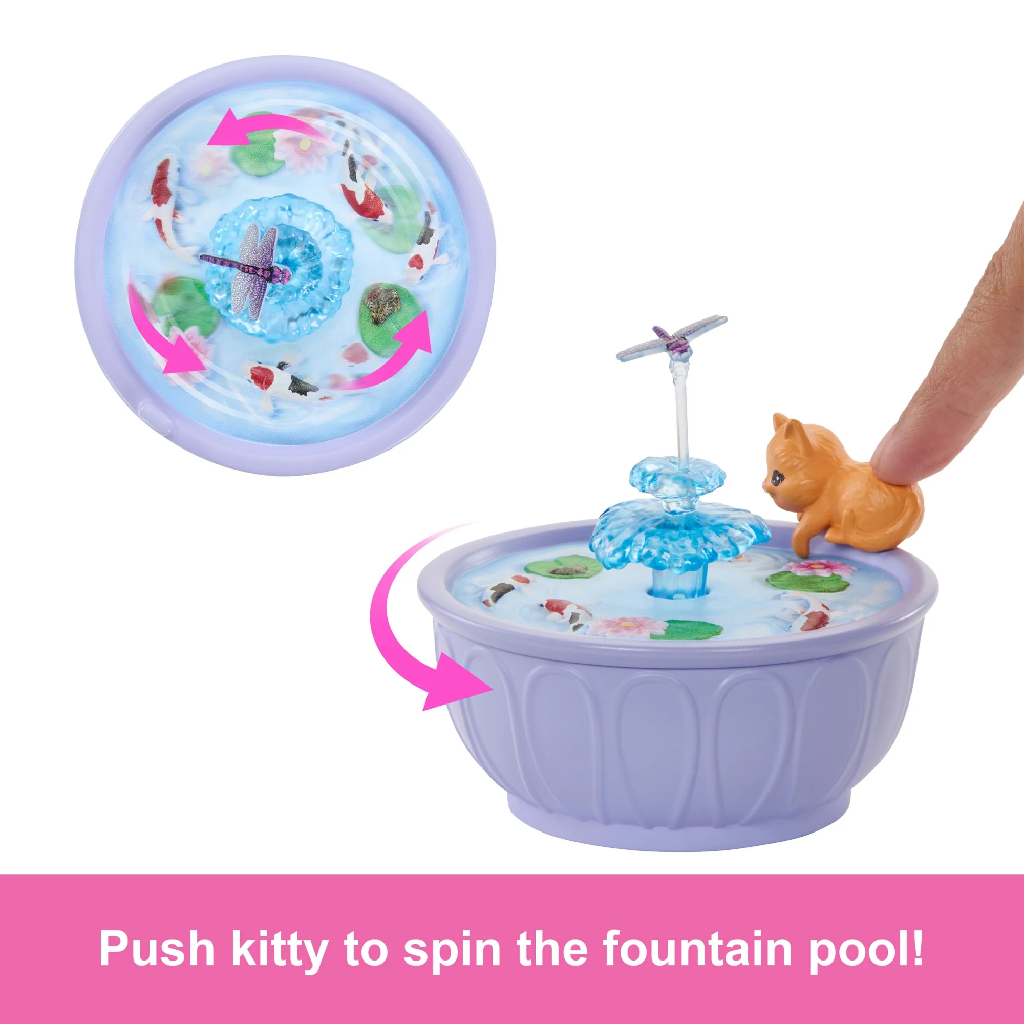 Barbie World Backyard Garden Toy Playset & 17 Accessories, Includes Shelf, Fountain, Flowers & More - Image 2