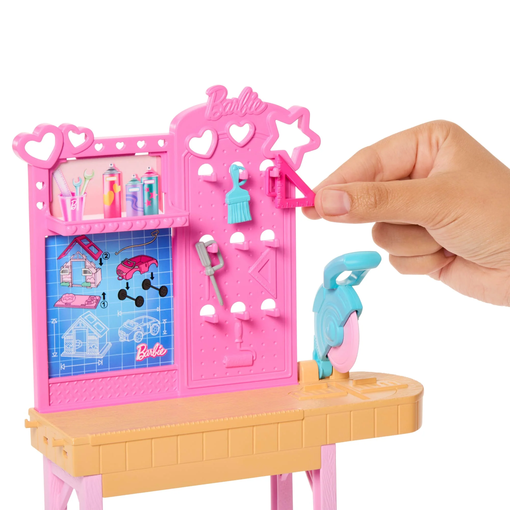 Barbie World Build-A-Doghouse Playset With Workbench, Buildable Doghouse & 15+ Accessories - Image 3