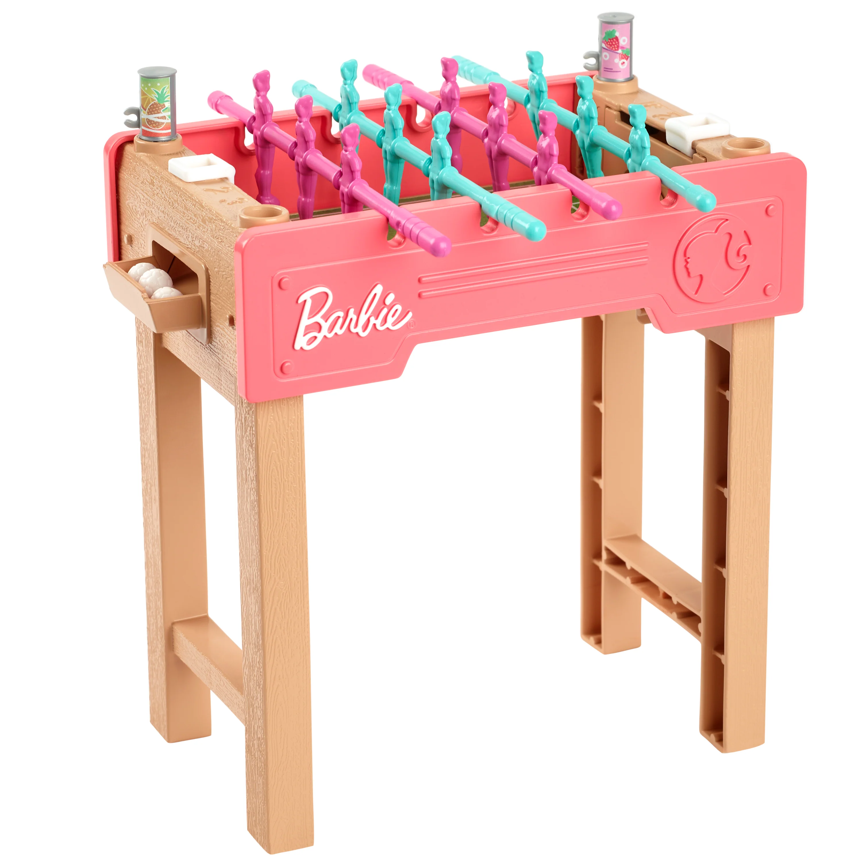 Barbie World Game Room Set With 19 Dollhouse Accessories Including Furniture, Foosball Table & Pets - Image 2