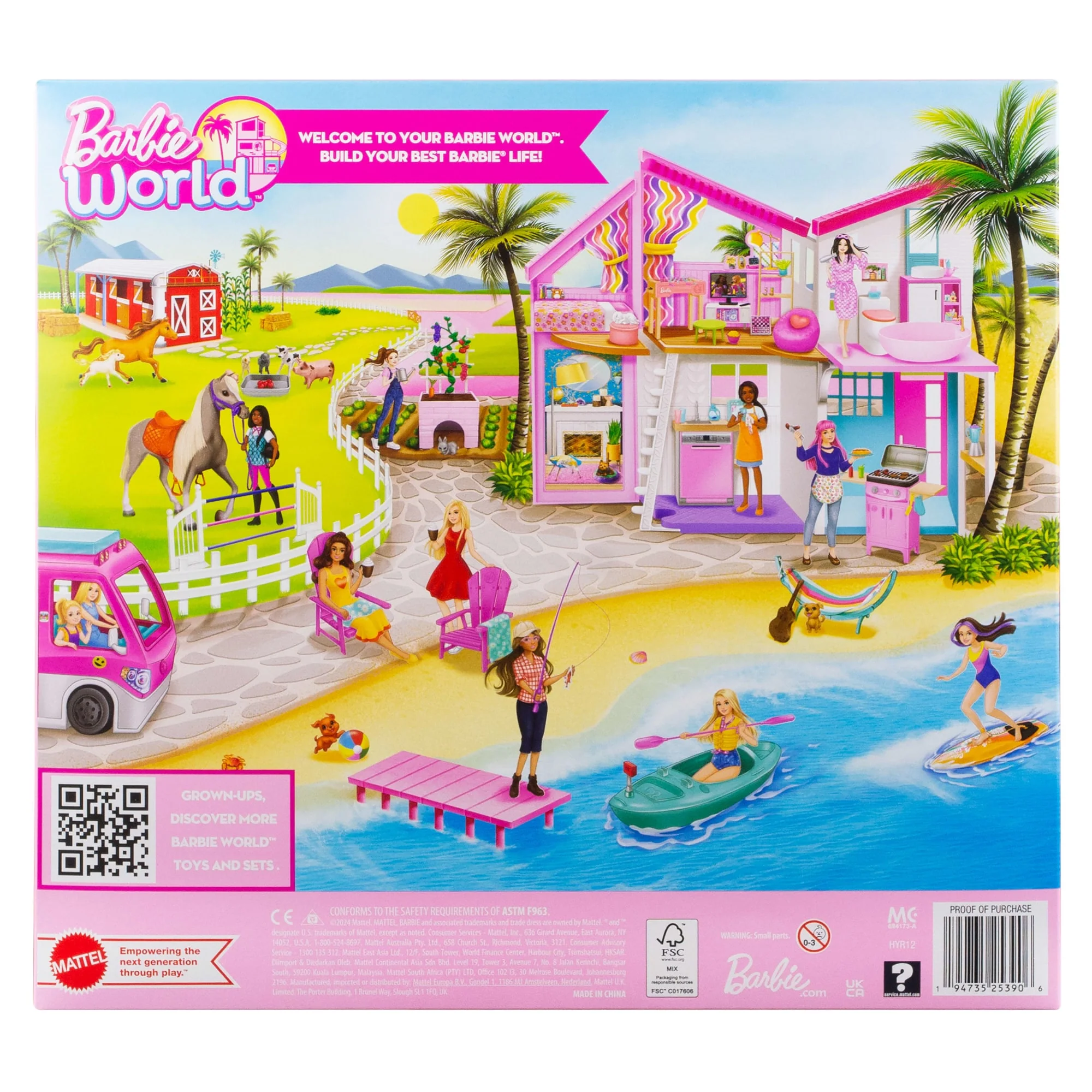 Barbie World Kayak & Surf Playset With 17 Camping Accessories Including Kayak Boat, Surfboard & More - Image 6