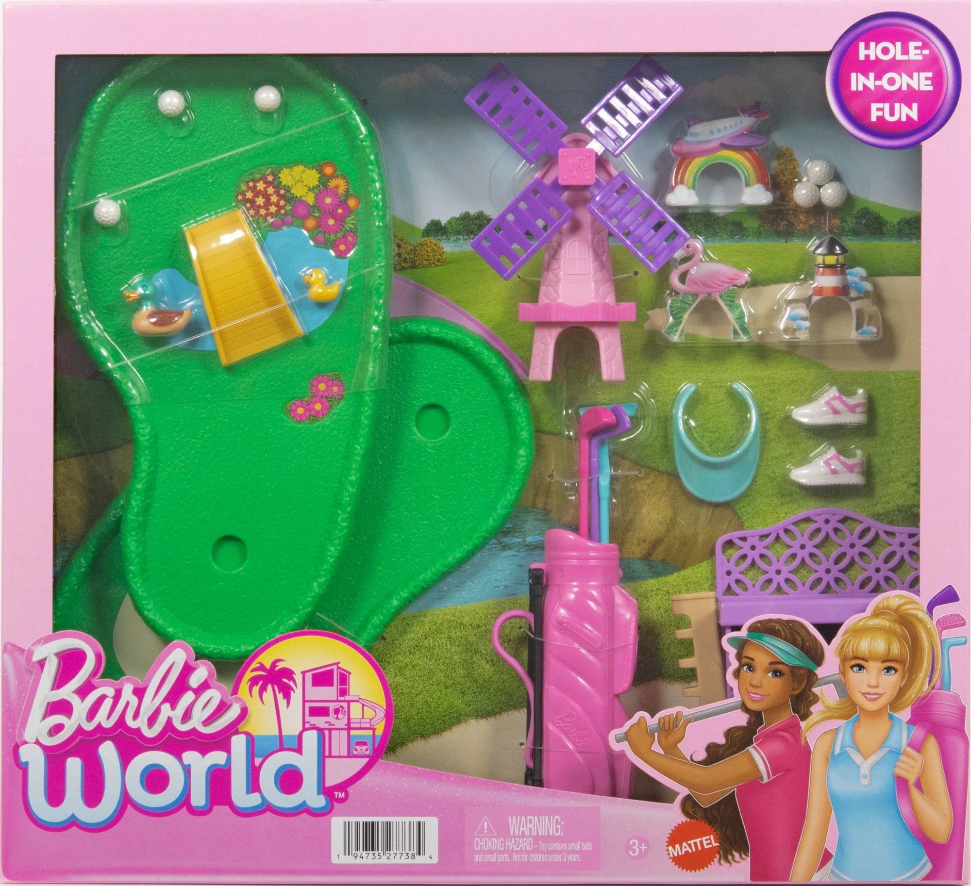Barbie World Mini Golf Toy Playset With 22 Pieces Including Clubs, Balls, Visor, Shoes, & More - Image 6