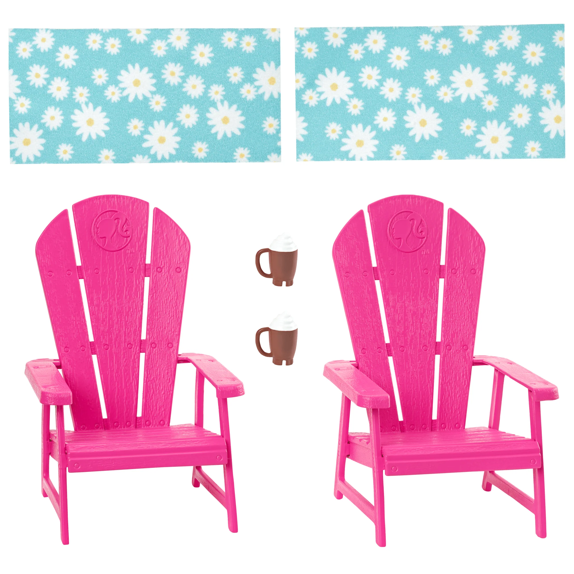 Barbie World Pink Chair Playset With 6 Accessories Including Furniture, Blankets, & Mugs - Image 4