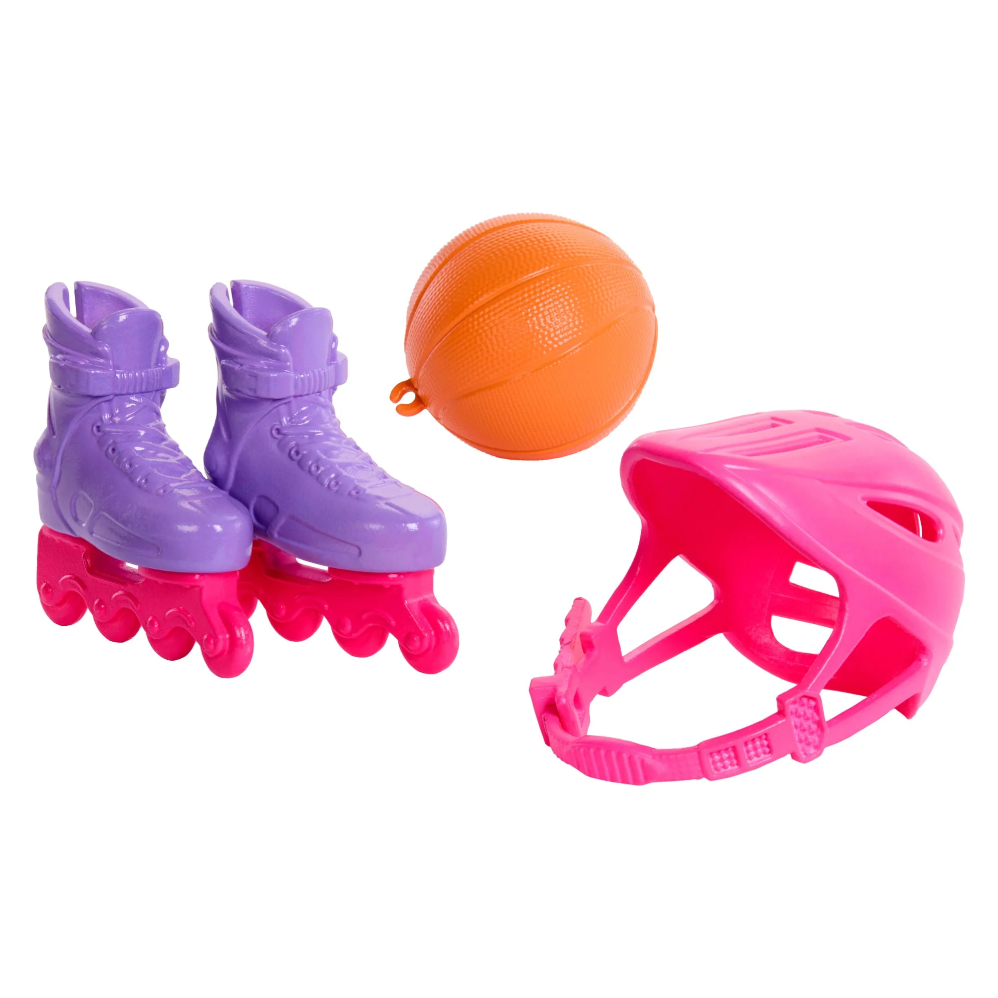 Barbie World Sport Rack Toy Playset With 9 Doll Accessories Including Trampoline, Tennis Racket, & Skates - Image 2