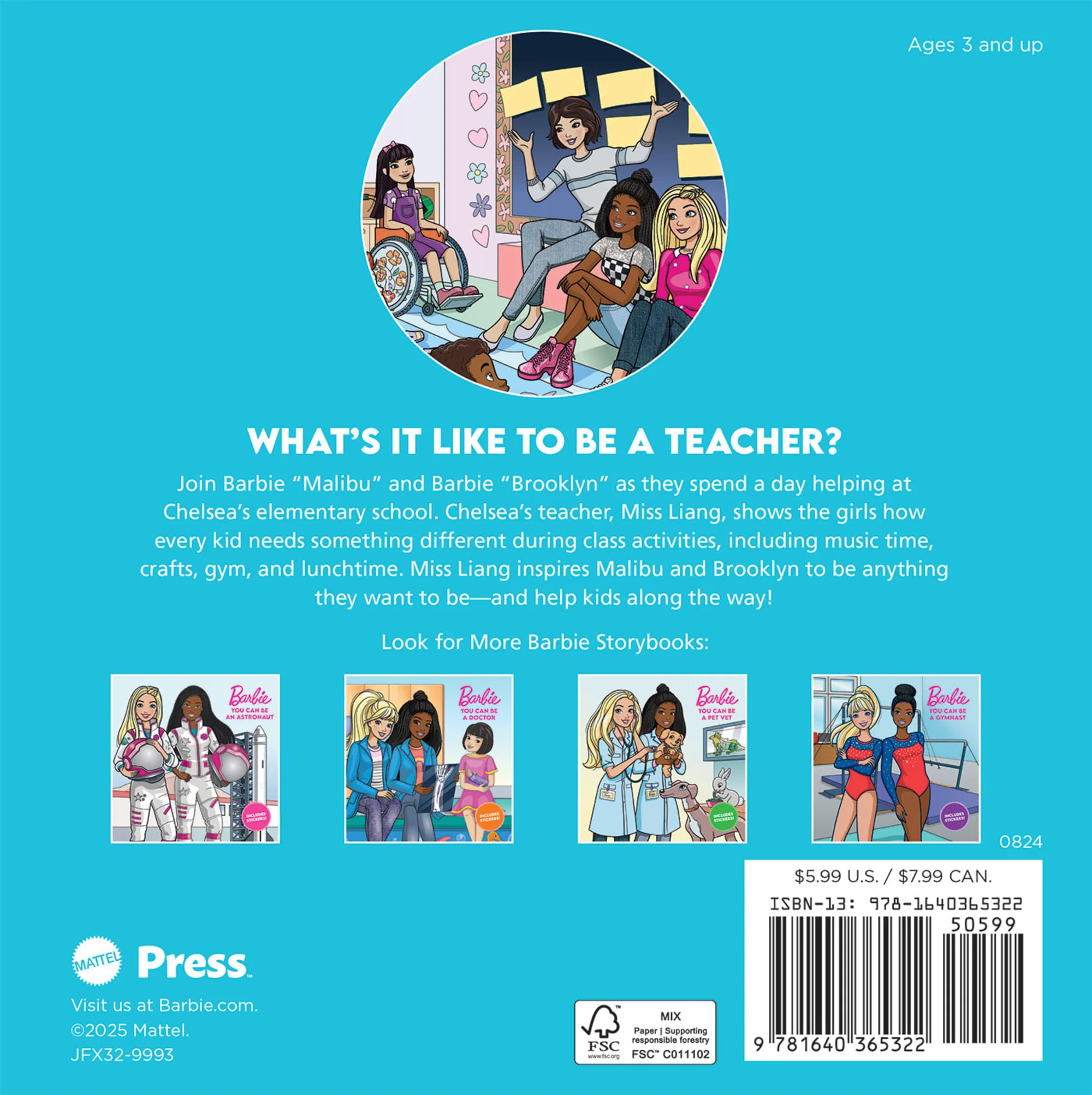 Barbie: You Can Be A Teacher, Paperback Book For Kids, Includes 2 Sticker Sheets - Image 2