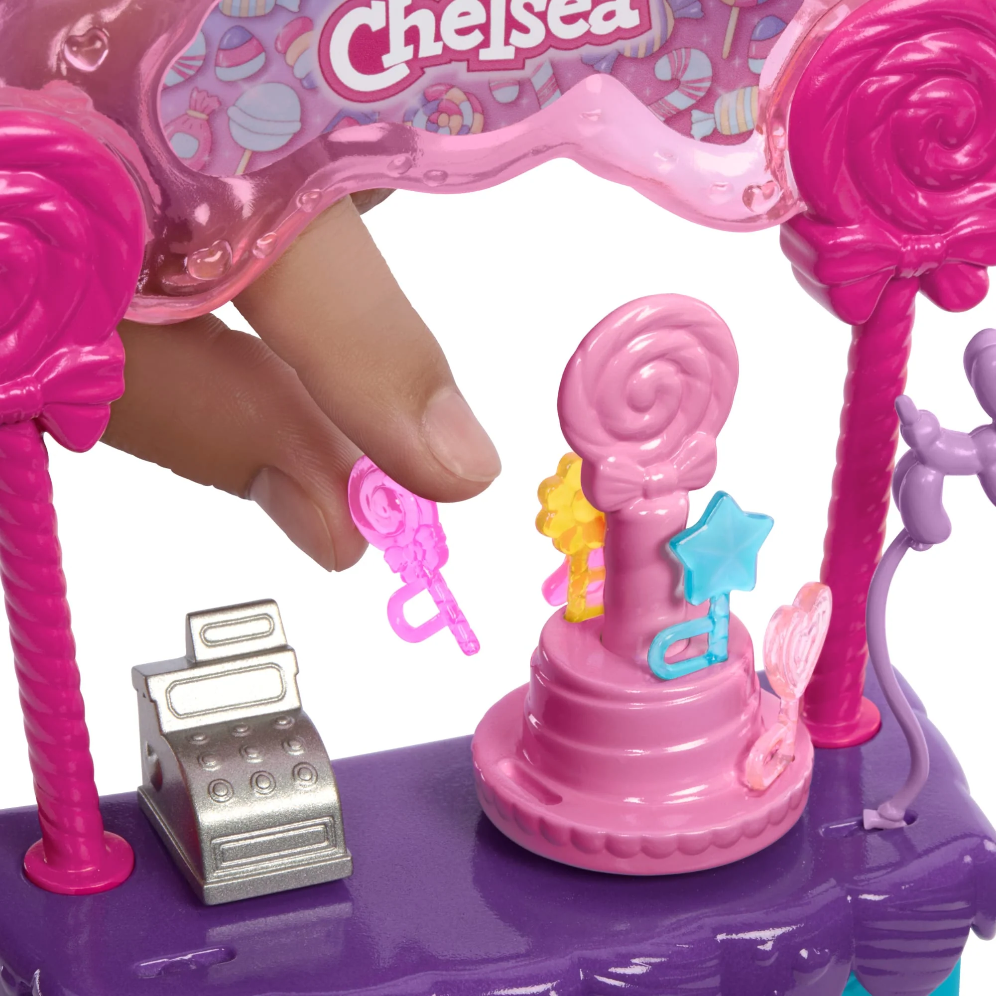 Barbie  Poupée Chelsea et Kiosque à Sucettes et Bonbons, 10Éléments - Image 2