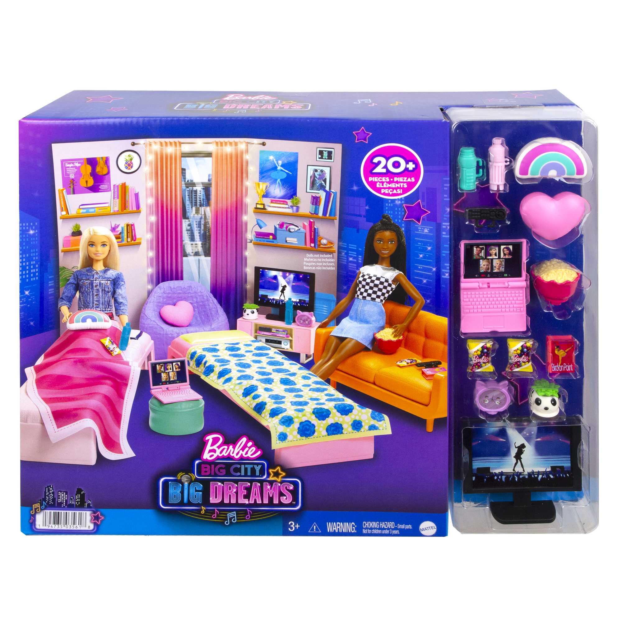 Barbie: Big City, Big Dreams Dorm Room Playset With Furniture & Accessories, 3 To 7 Years - Image 6